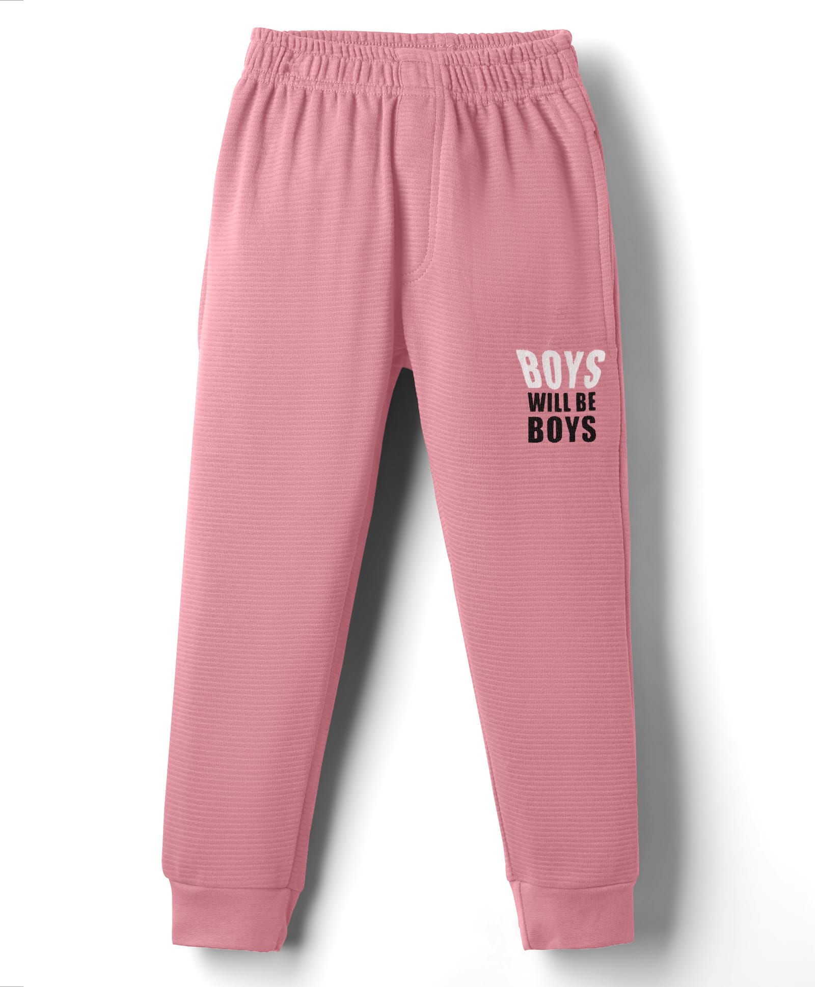 Evimo Interlock Knit Full Length Lounge Pant With Text Print - Pink-picture-14