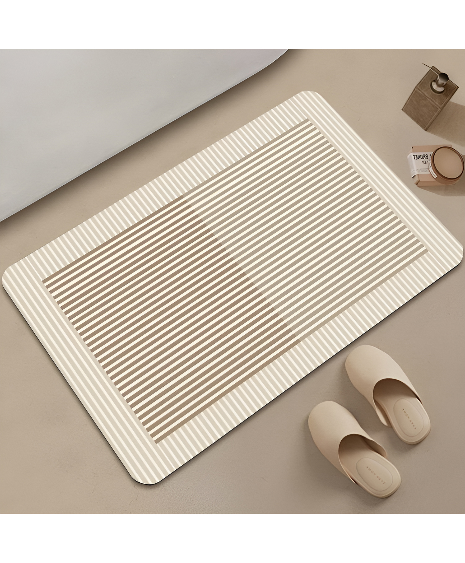 SYGA Non-Slip Rectangular Grid Design Polyester Bathroom & Door Mat Quick-Dry, Absorbent & Anti-Slip Floor Mat-picture-22