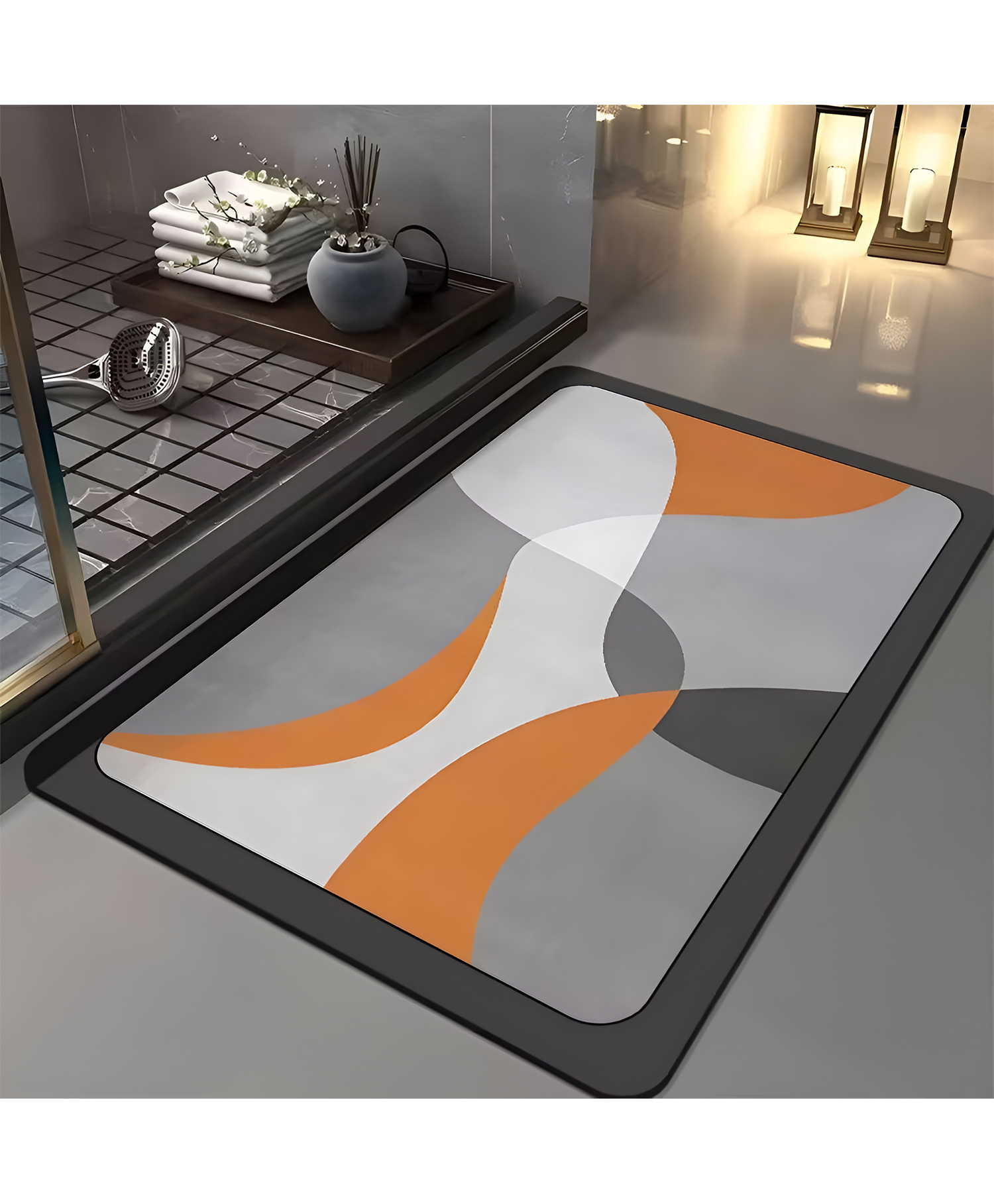 SYGA Non-Slip Geometric Design Bathroom & Door Mat Quick-Dry, Dirt-Resistant, Absorbent & Anti-Slip Floor Mat-image-43