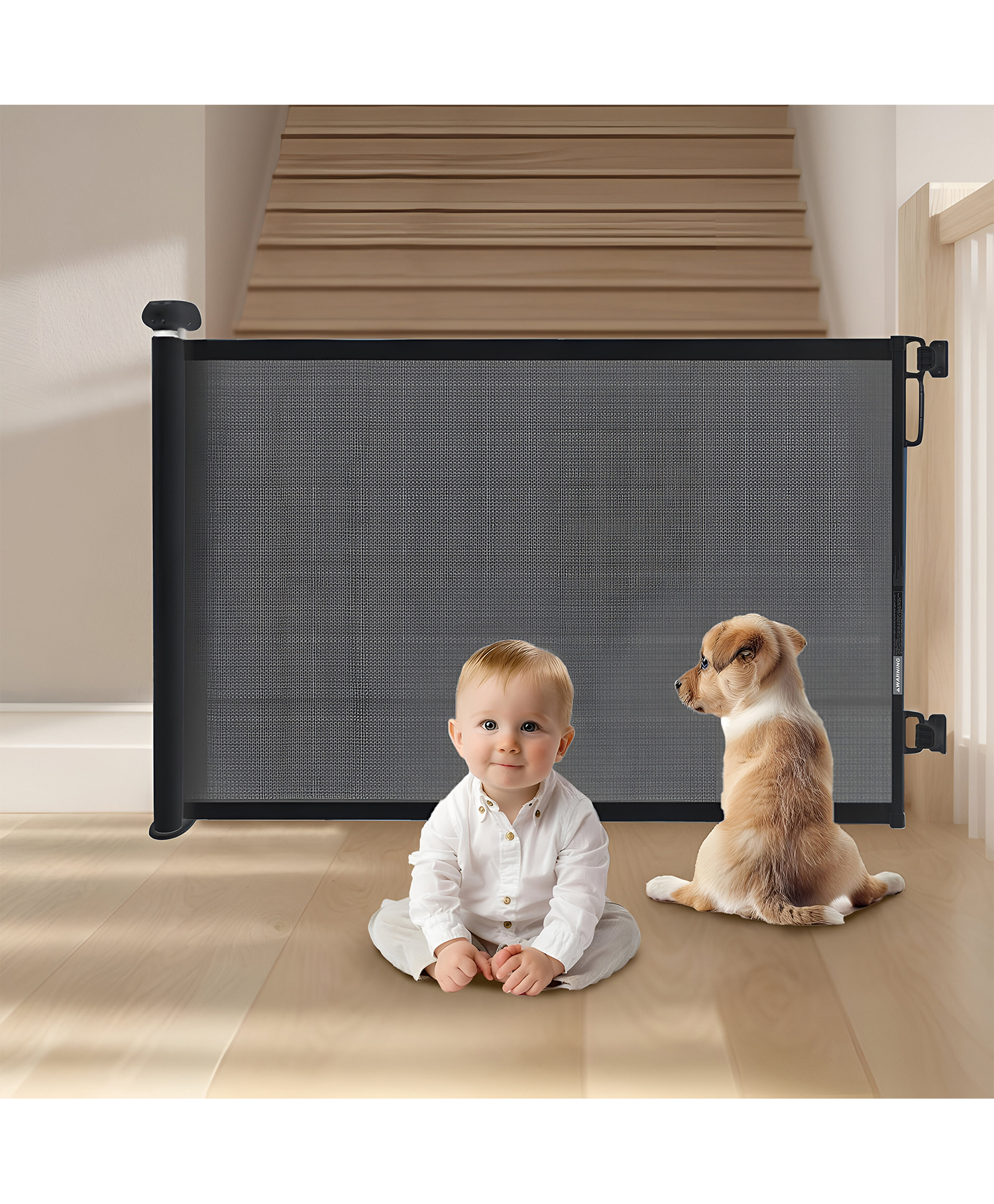 SYGA Retractable Baby Safety Gate - Black