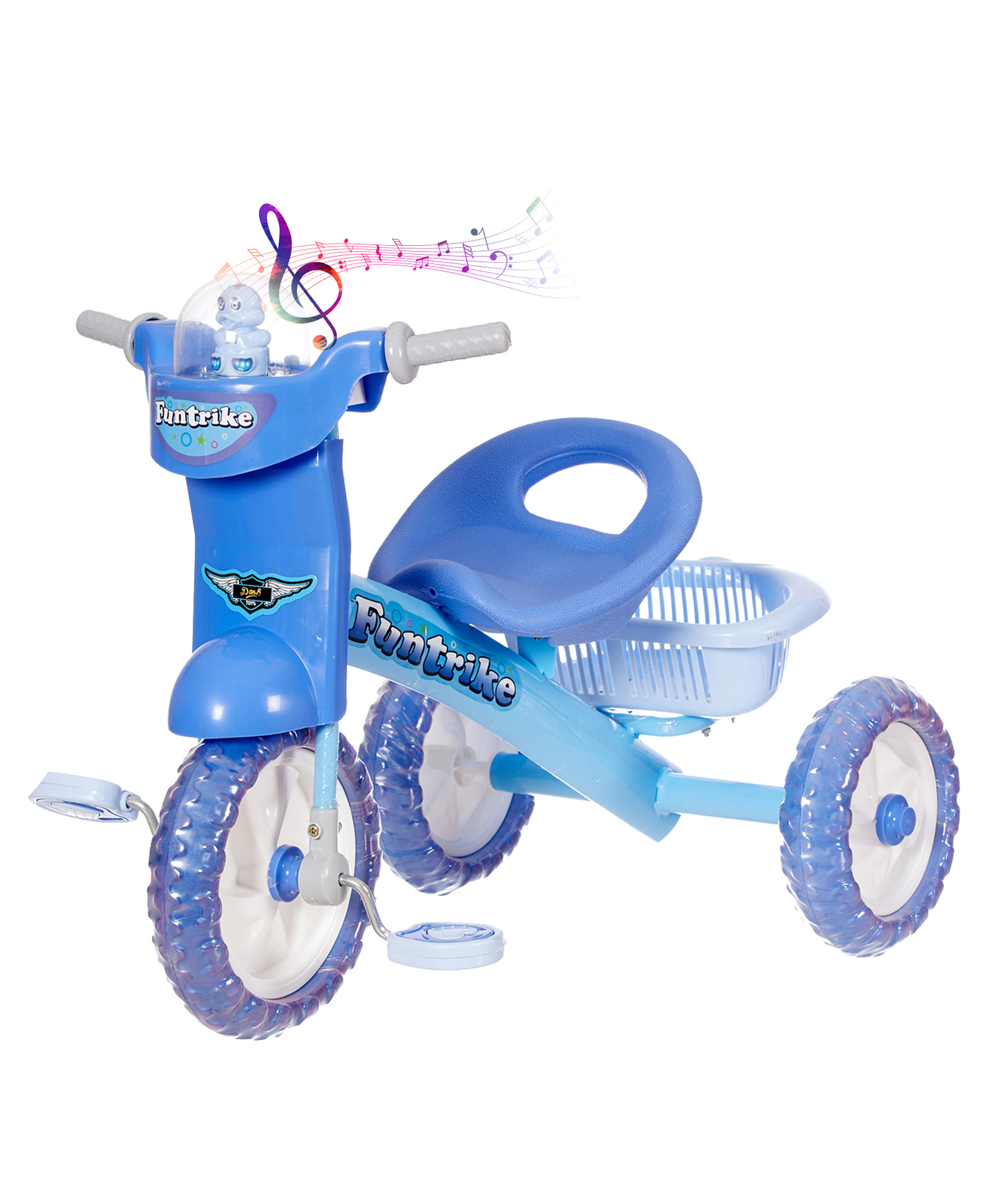 Dash Musical Baby Tricycle for Kids | Pedal Ride-On Trike with Music, Light & Storage Basket | Ideal for Boys & Girls-image-13