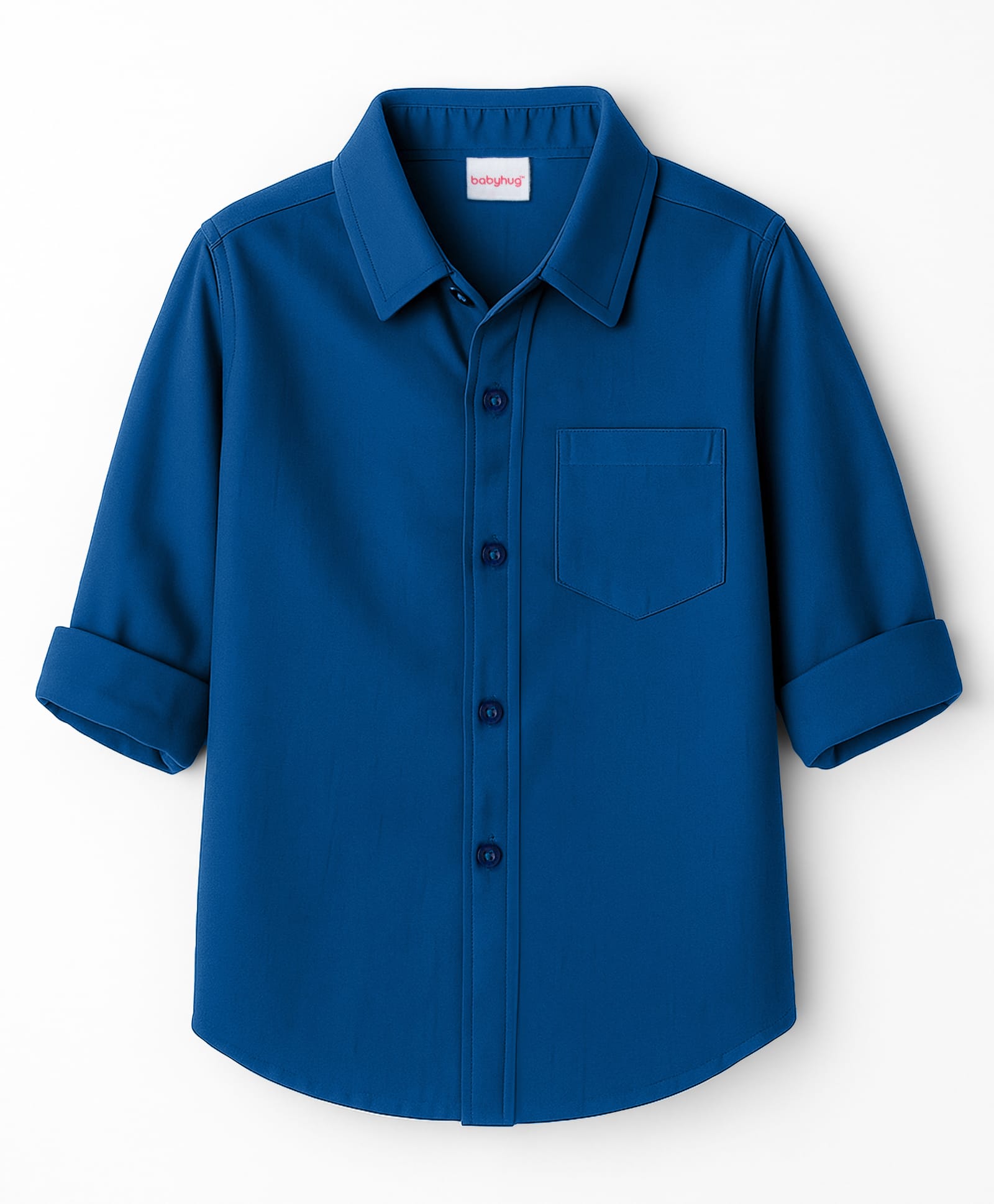 Babyhug Cotton Woven Full Sleeves Solid Shirt - Navy Blue-image-39