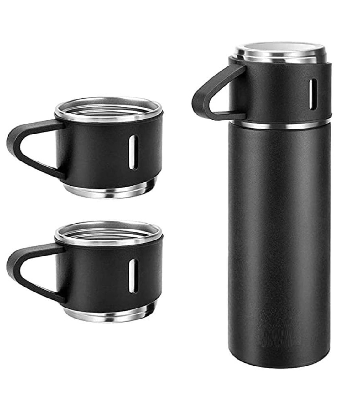 New Pinch Stainless Steel Thermo 500 ml Double Walled Vacuum Insulated Bottle with 2 Cup Set for Coffee Tea Hot and Cold Drink Water Flask for Travel and Gift, Pack of 1, (Multicolored)-image-19