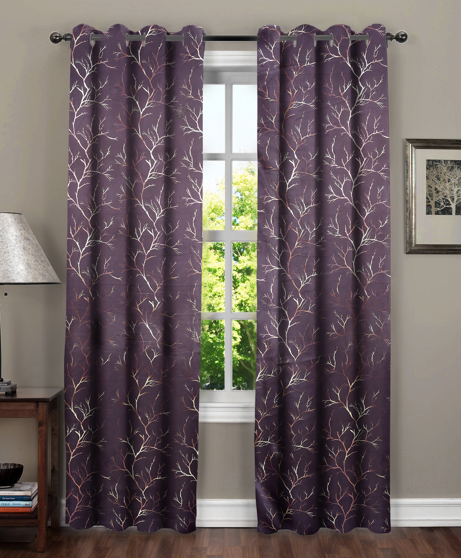 RRC Premium Polyester Blackout Curtains For Long Door 100% Light Blocking Wine-image-8