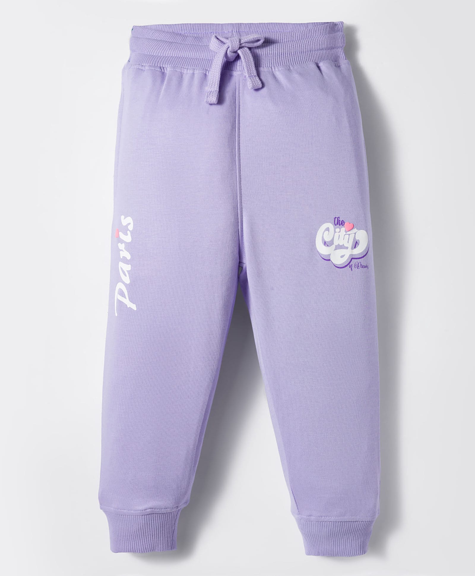 Doreme Sinker Knit Full Length Lounge Pants with Paris The City of Dreams Text Print - Mauve-picture-24