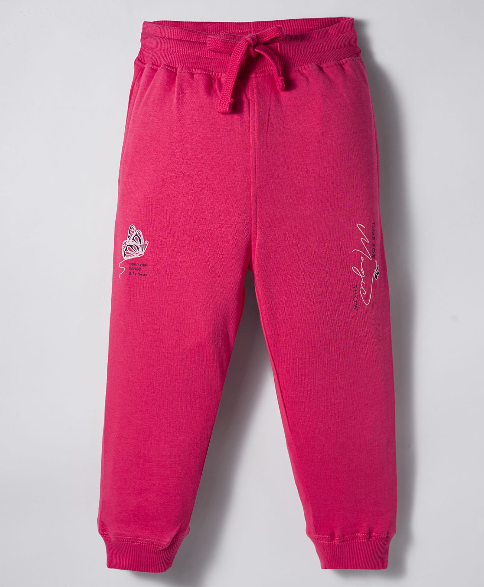 Doreme Sinker Knit Full Length Lounge Pants with Time For Magic Show Text Print - Dark Pink-image-18