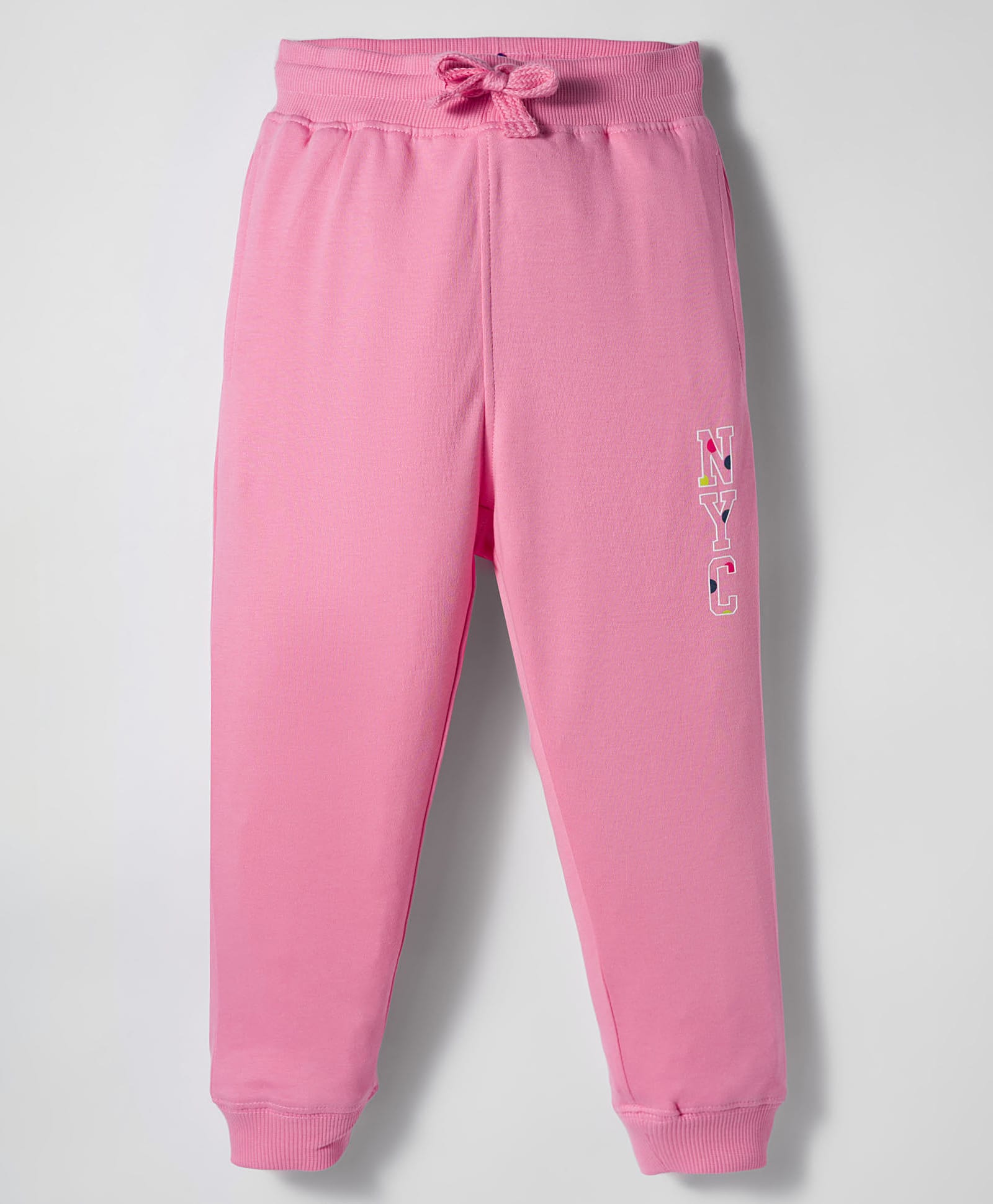 Doreme Sinker Knit Full Length Lounge Pants with NYC Text Print - Pink-image-17