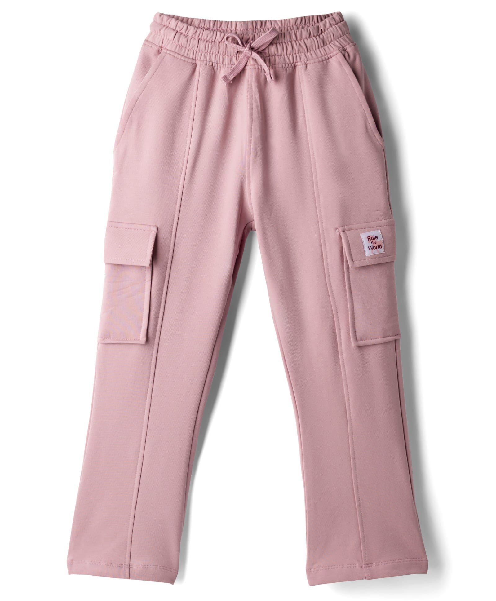 Doreme Sinker Knit Full Length Lounge Pant With Text Badge - Pink-image-21