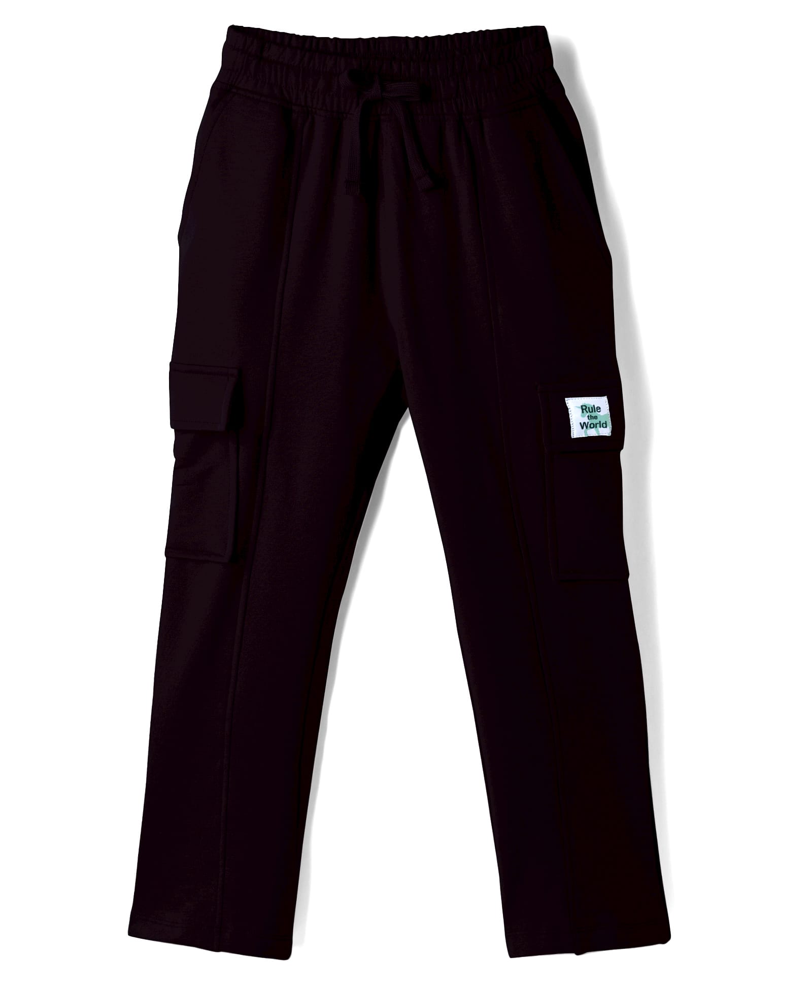 Doreme Sinker Knit Full Length Lounge Pant With Text Badge - Black-picture-11