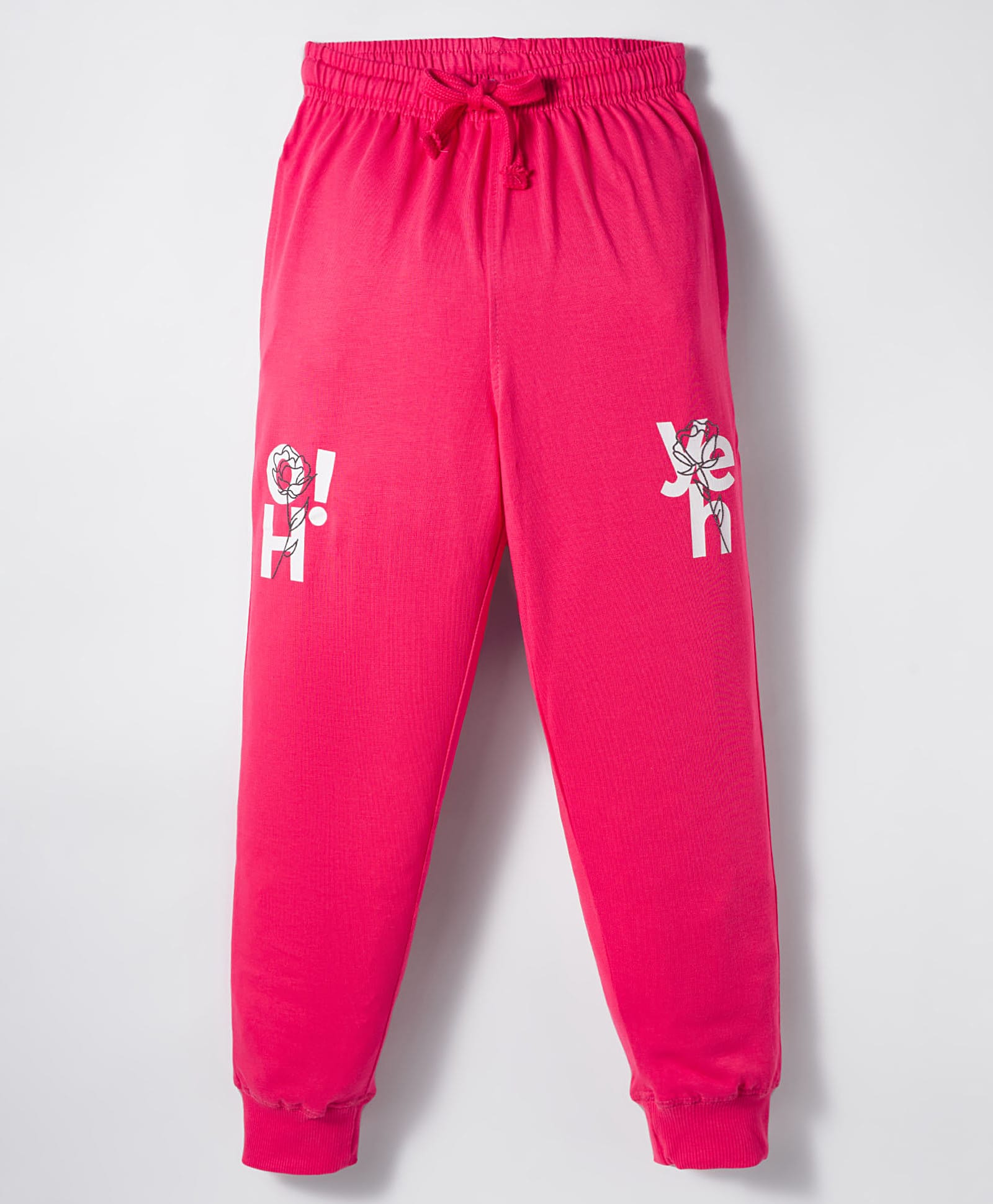 Doreme Sinker Knit Full Length Lounge Pants with Text Print - Dark Pink-picture-10