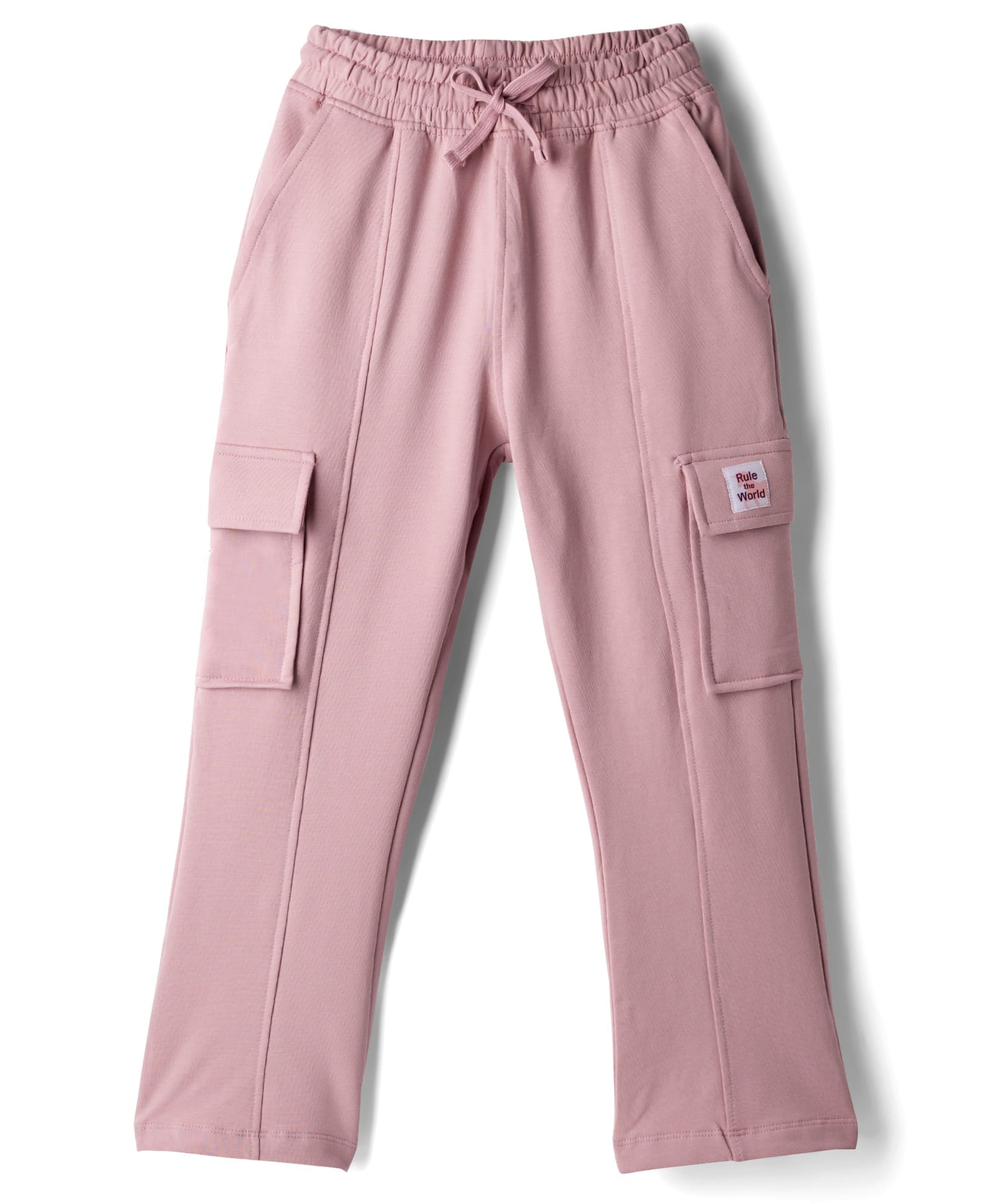 Doreme Sinker Knit Full Length Lounge Pant With Text Badge - Pink-picture-11