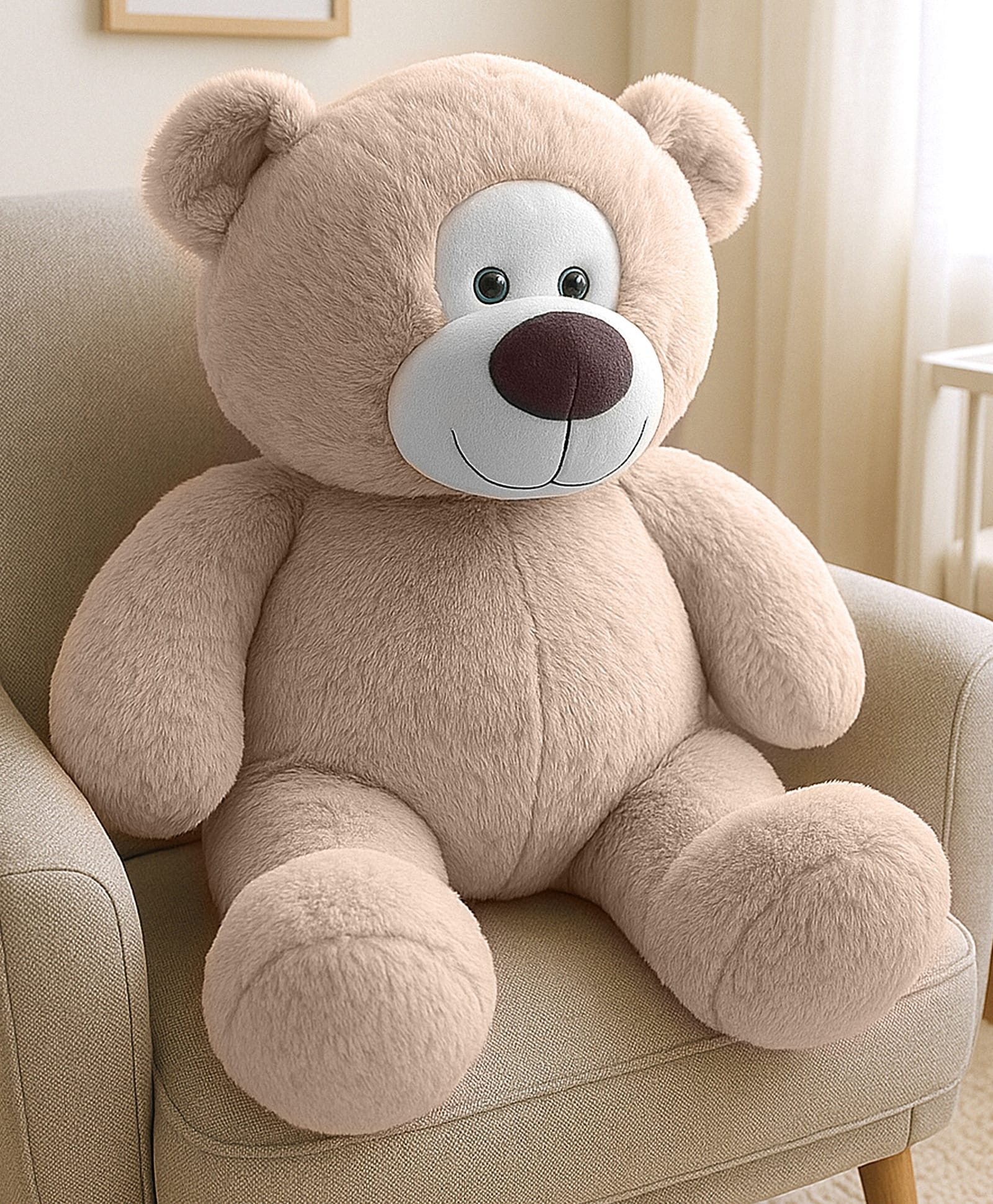 Babyhug Bear Soft Toy Cream - Height 65 cm