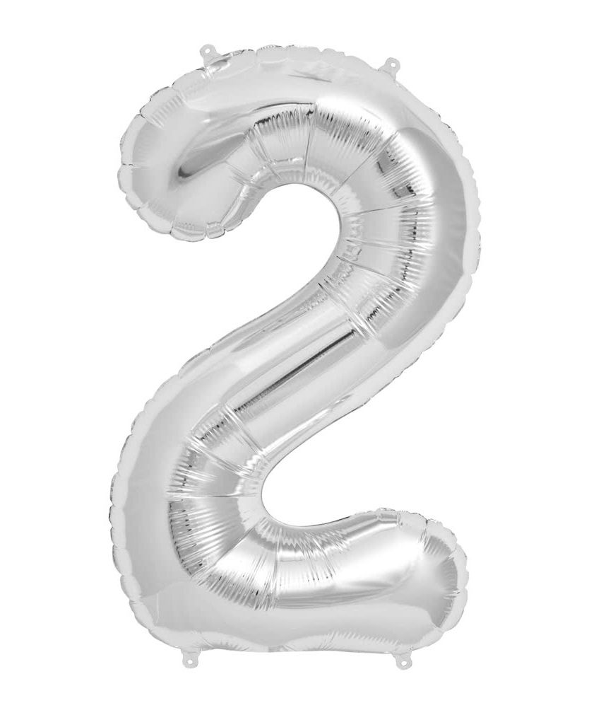 Party Anthem Number 2 Foil Balloon- Silver-image-30