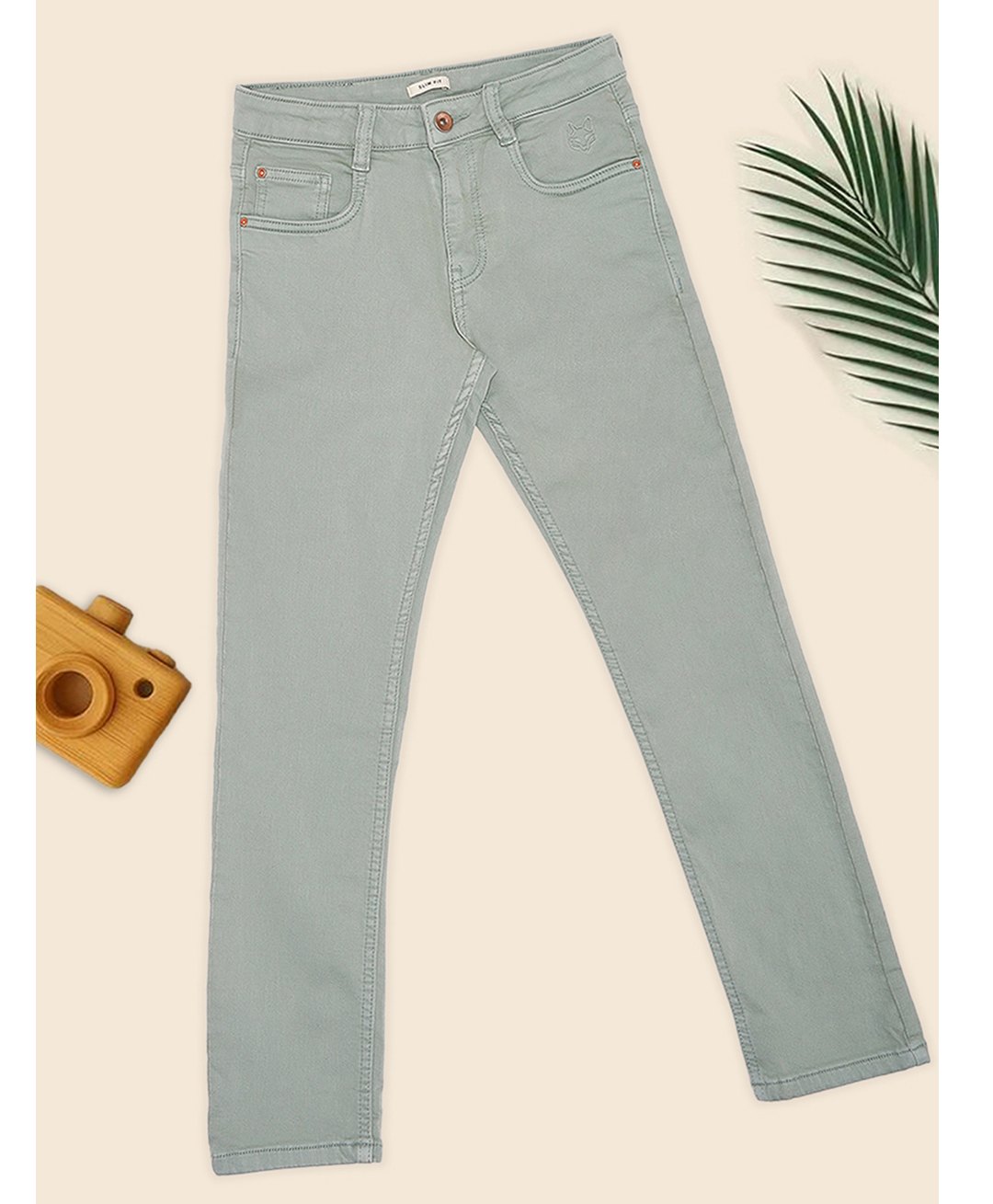 Pantaloons Junior Woven Solid Jeans - Light Grey-picture-41