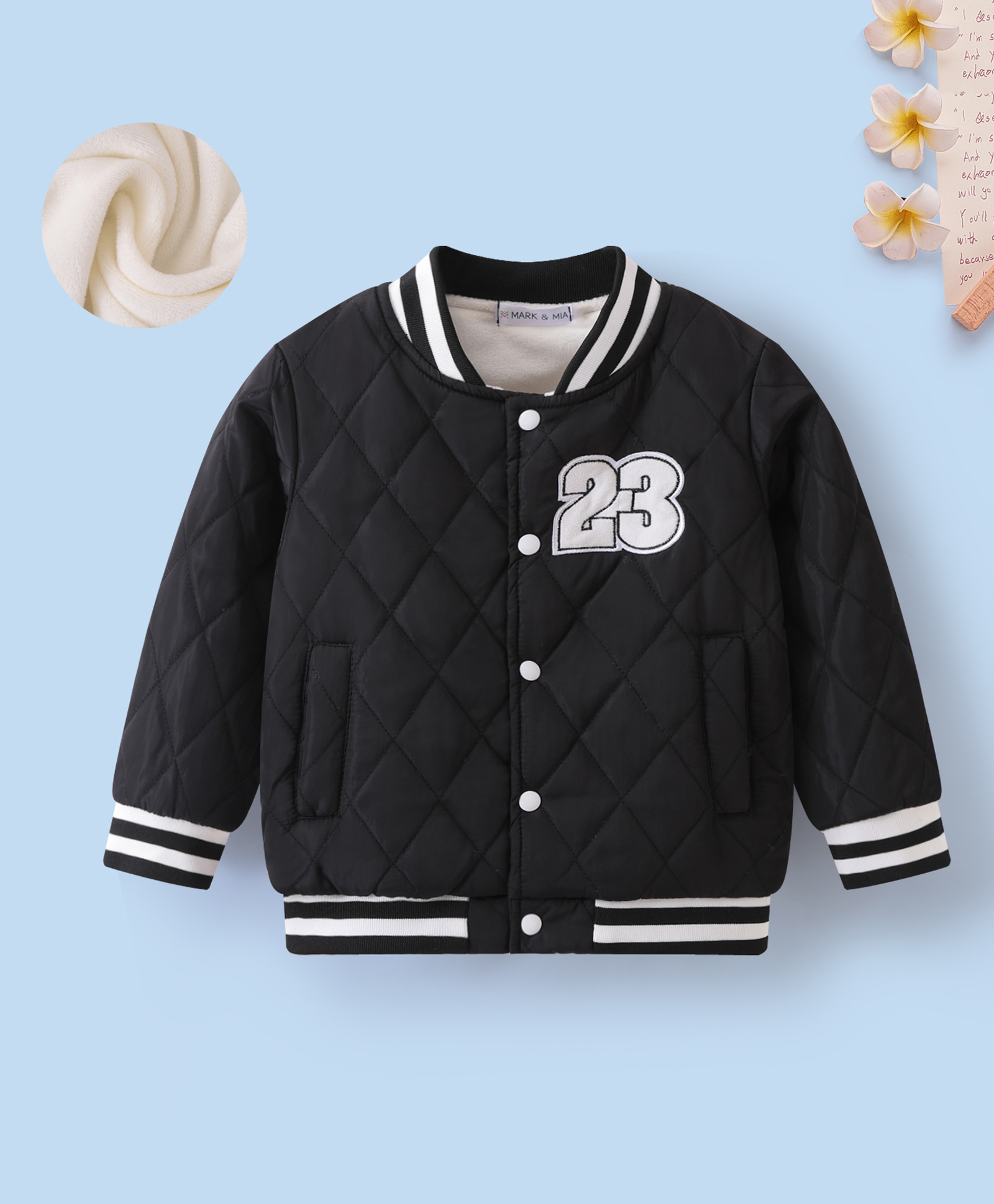 Mark & Mia Full Sleeves Bomber Jacket With Number Patch - Black-image-41