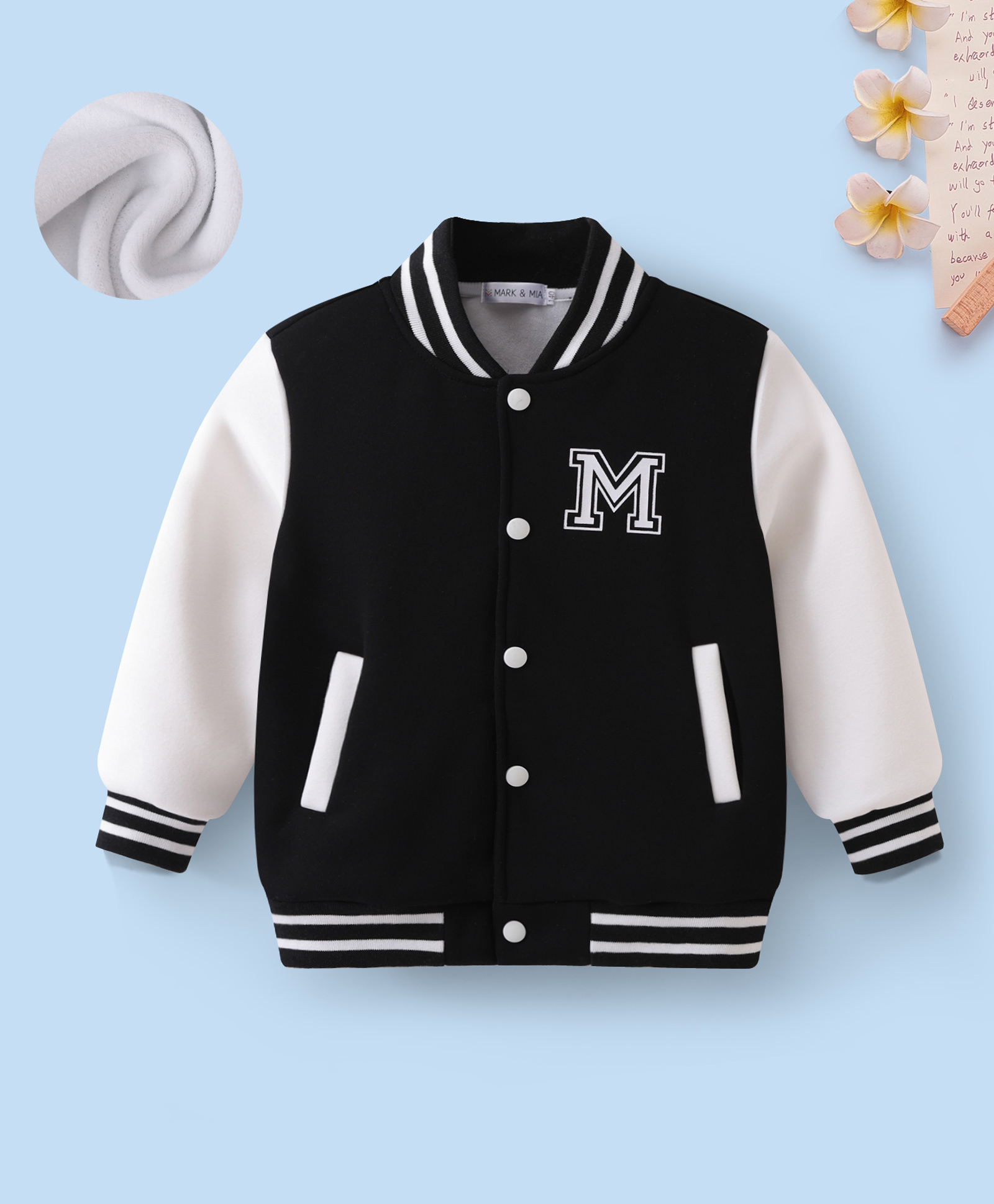 Mark & Mia Full Sleeves Bomber Jacket With Alphabet Print - Black-picture-28