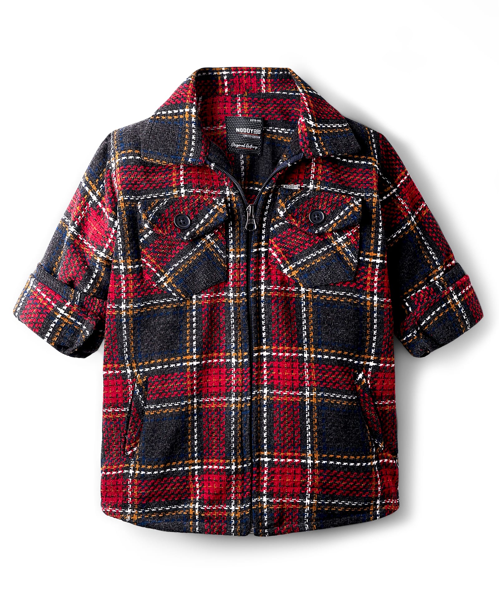 Noddy Full Sleeves Checked Jacket - Navy Blue-picture-37