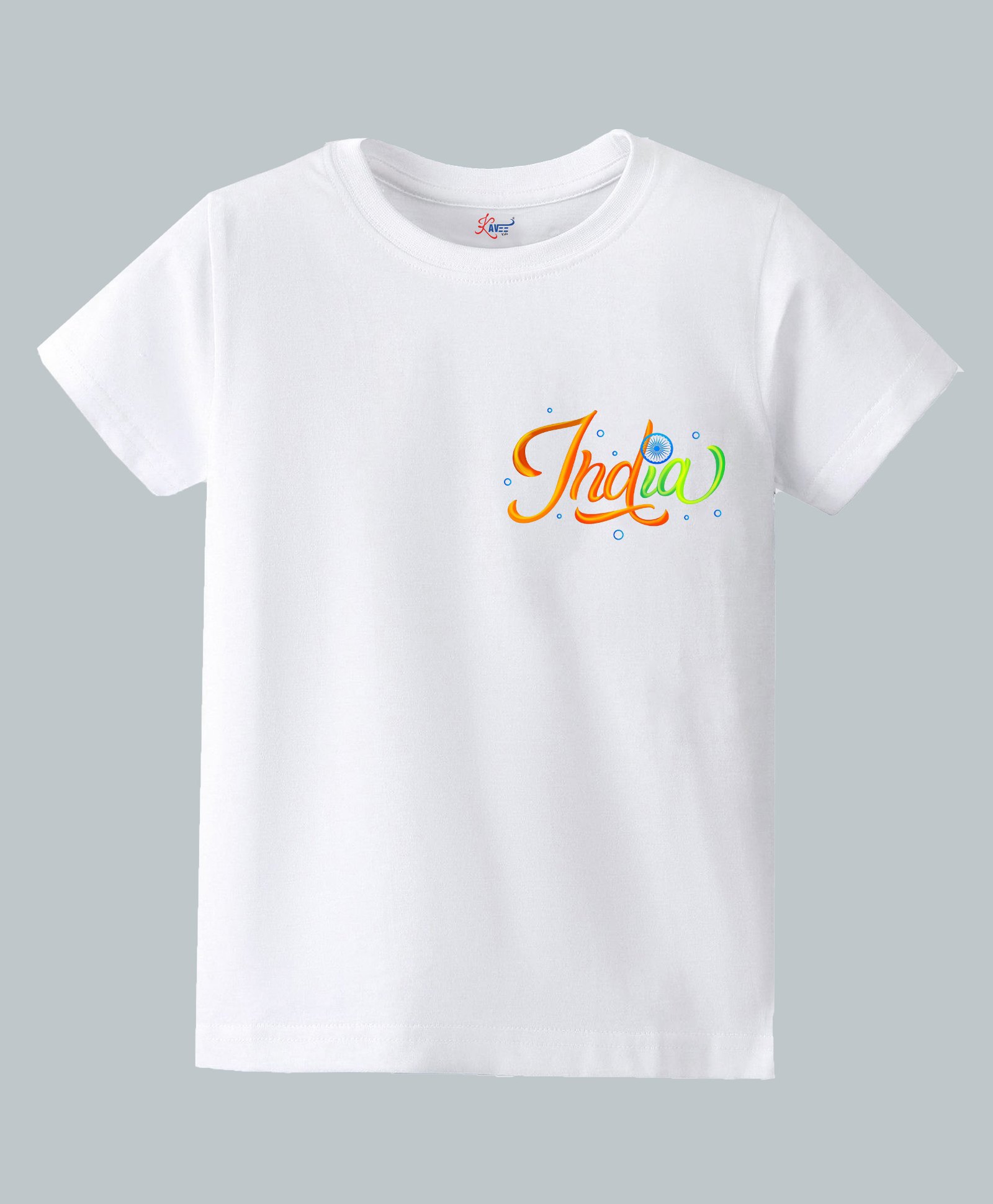 KAVEE Pure Cotton Knit Independence Day Theme Half Sleeves India Text Printed Biowashed Tee - White-picture-18