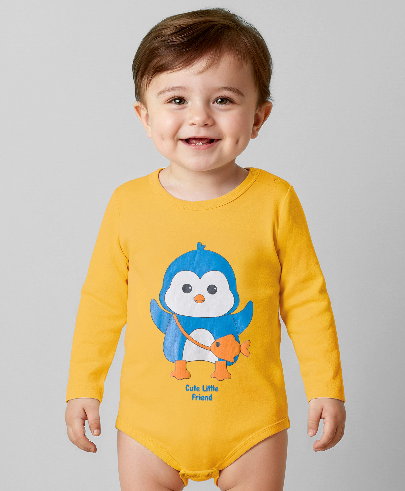 Babyoye 100% Cotton Interlock Knit Full Sleeves Onesies With Bird Print - Yellow-picture-20