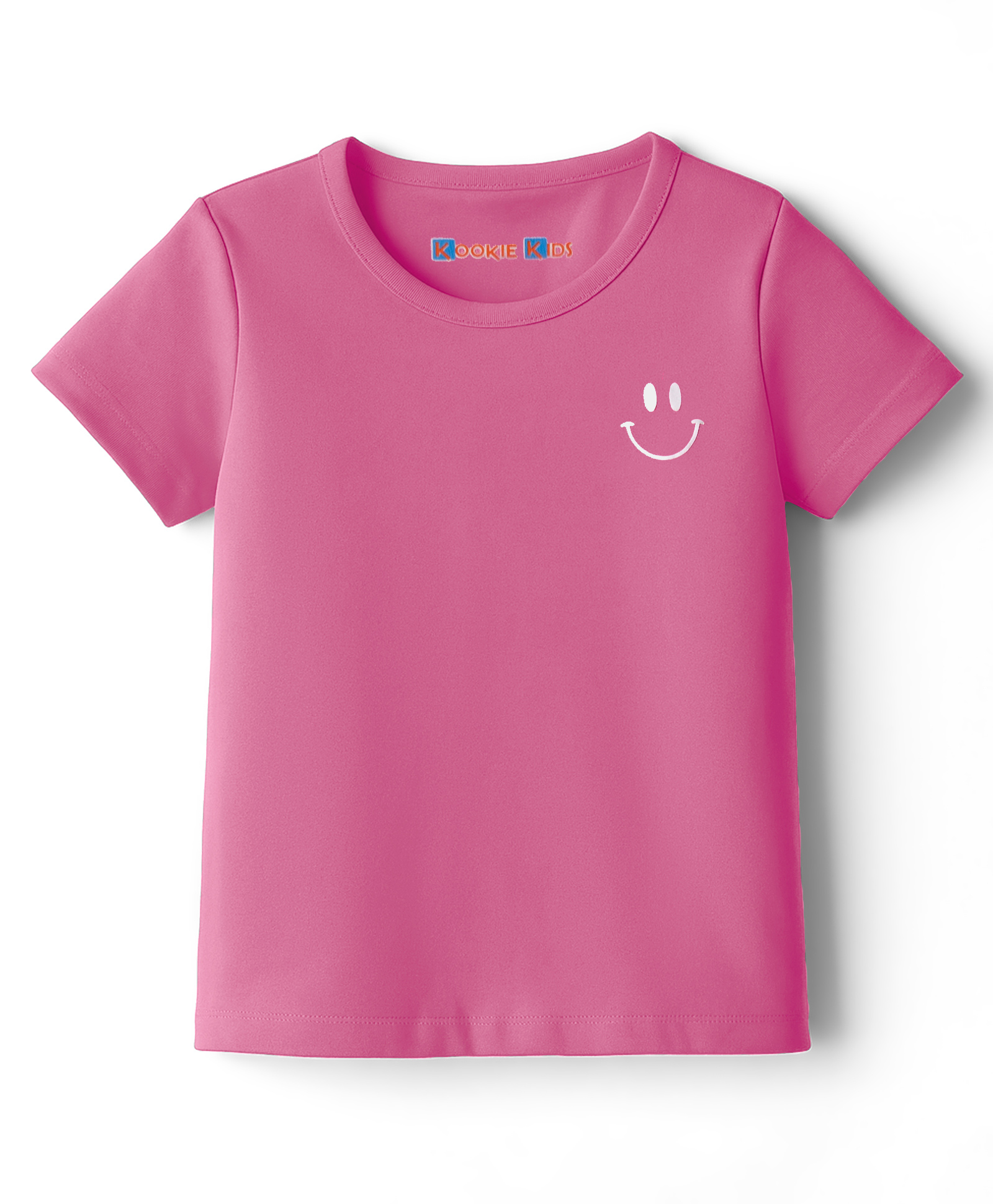 kookie kids india Kookie Kids Single Jersey Knit Half Sleeves T-Shirt With Smiley Print - Pink-picture-38