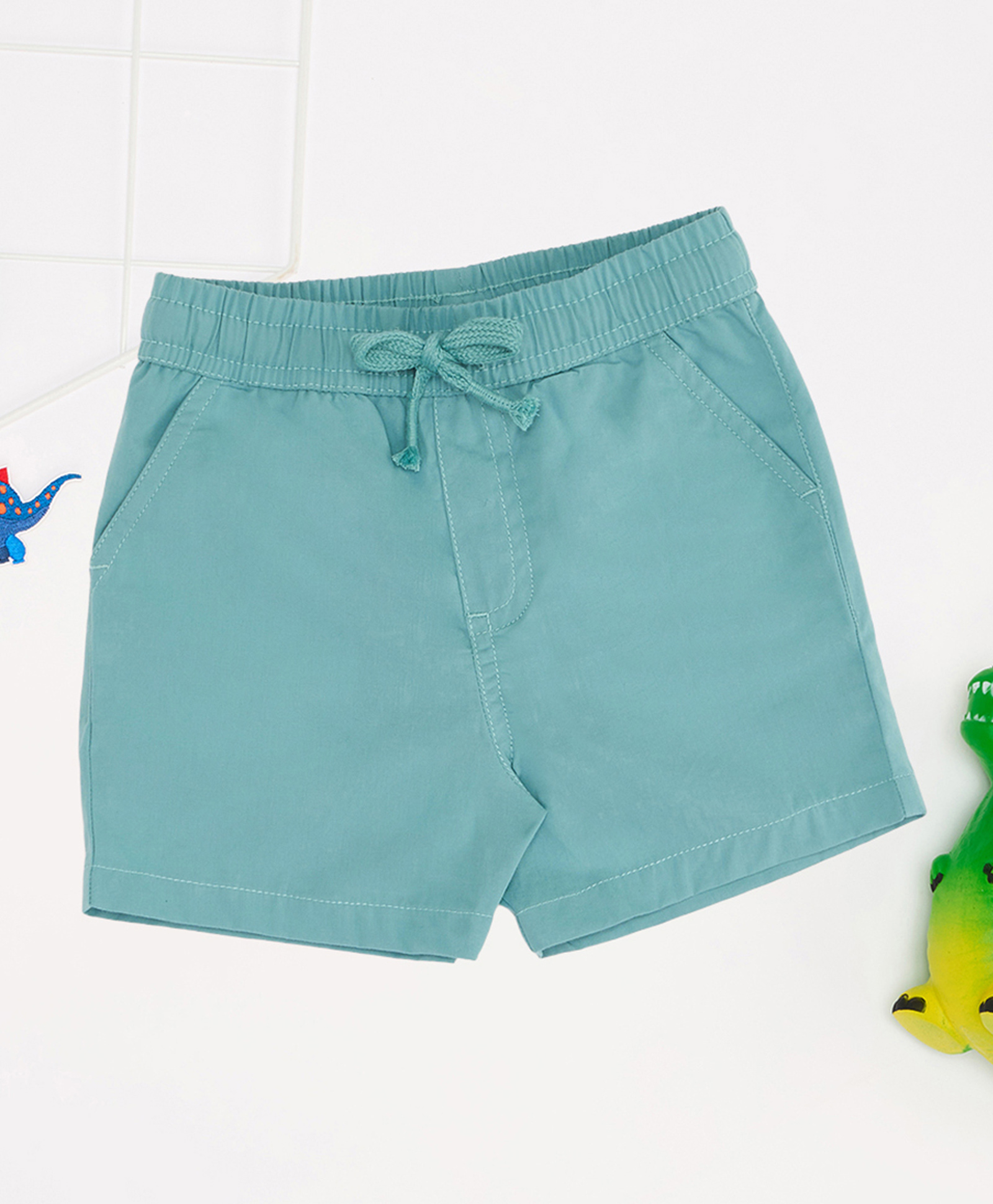 Pantaloons Baby Cotton Woven Solid Shorts - Teal Blue-picture-21