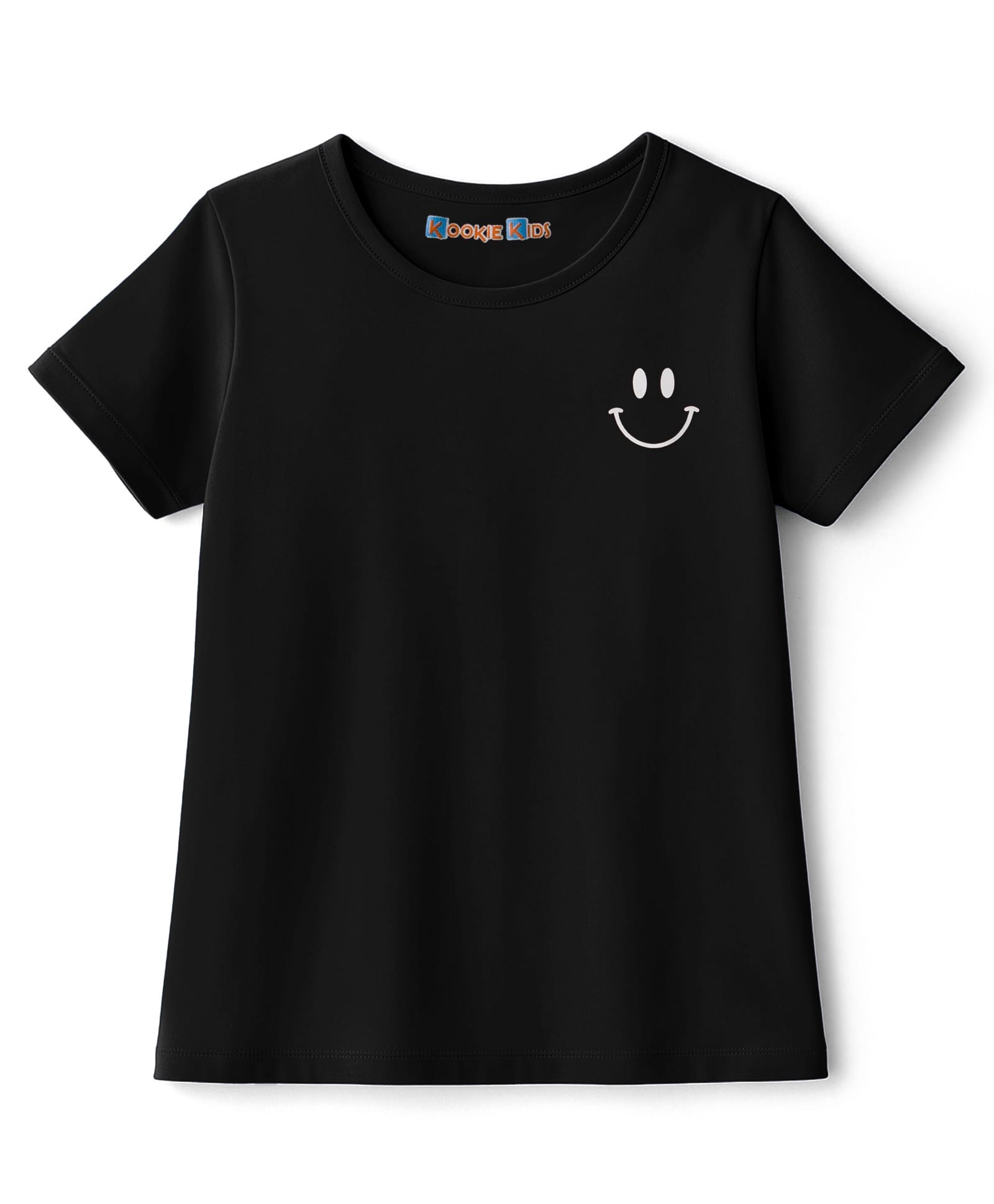 kookie kids india Kookie Kids Single Jersey Knit Half Sleeves T-Shirt with Small HD Print - Black-picture-37