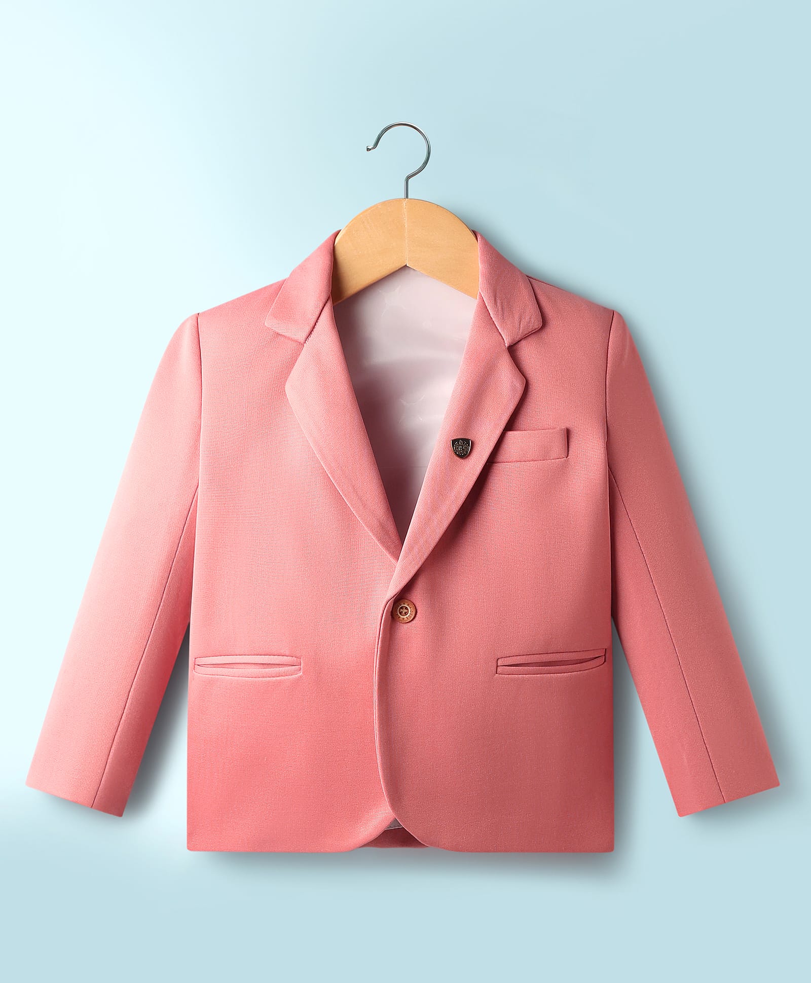 Rikidoos Full Sleeves Textured Blazer - Peach-picture-25