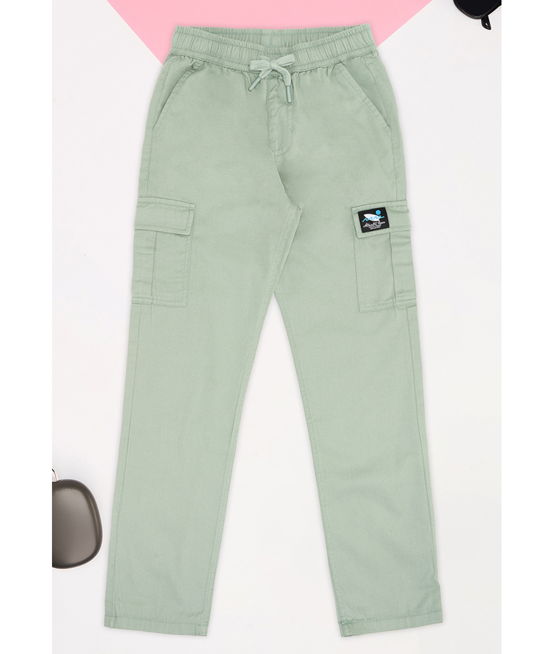 Pantaloons Junior Cotton Woven Solid Trouser - Mint-picture-22