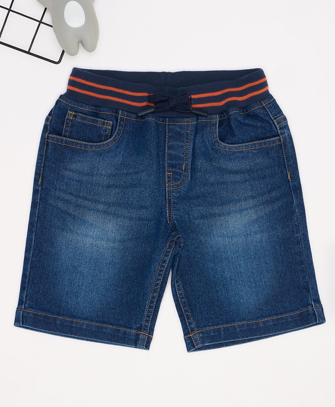 Pantaloons Junior Denim Mild Washed Shorts - Navy Blue-image-28