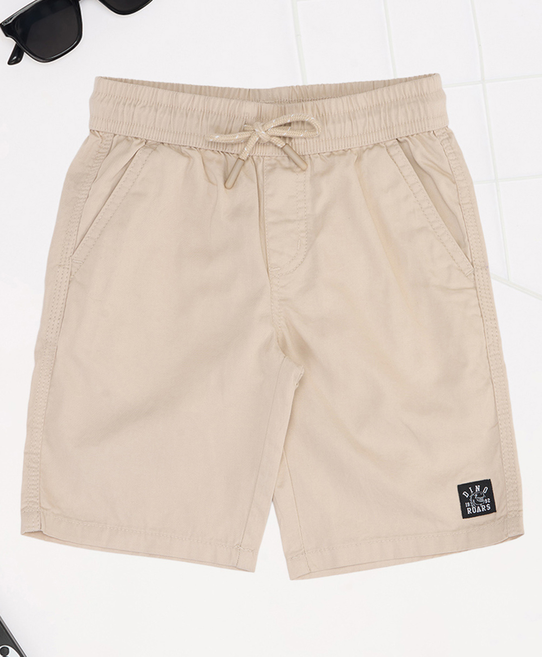 Pantaloons Junior Cotton Woven Solid Shorts - Khaki-picture-34