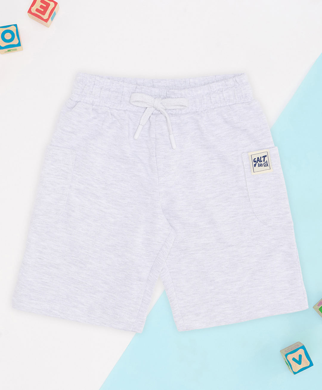 Pantaloons Junior Cotton Knit Solid Shorts - Light Grey-picture-19