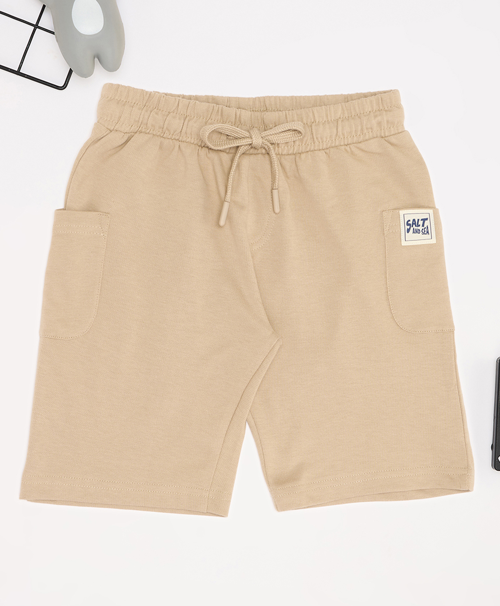 Pantaloons Junior Cotton Knit Solid Shorts - Khaki-picture-39