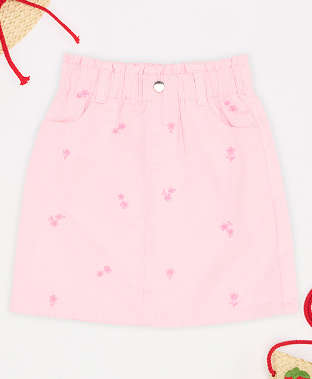 Pantaloons Junior Cotton Woven Floral Printed Skirt - Pink-image-39