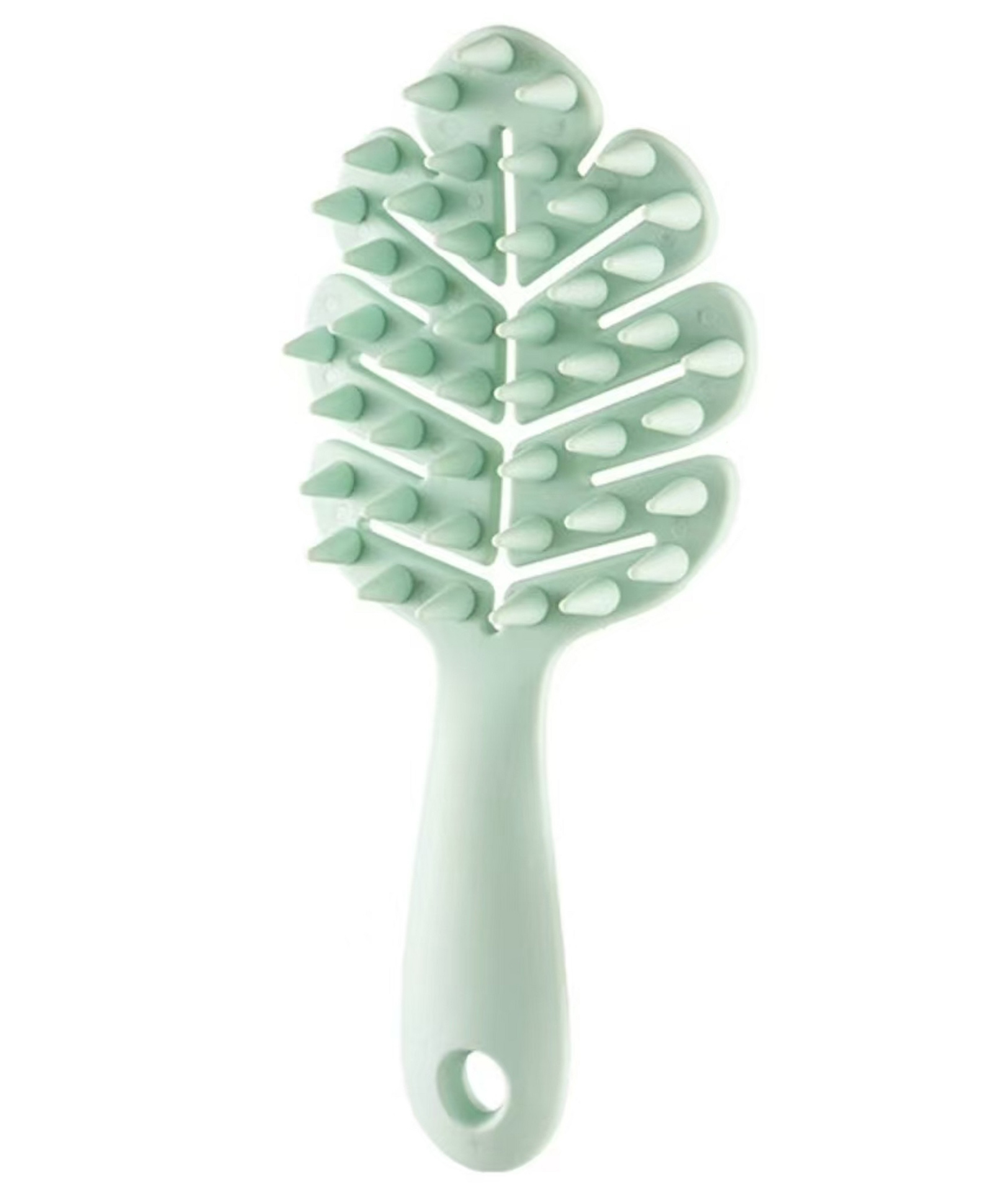 fab n funky Leaf Shaped Detangling Hair Brush For Wet & Dry Hair - Mint Green-picture-12