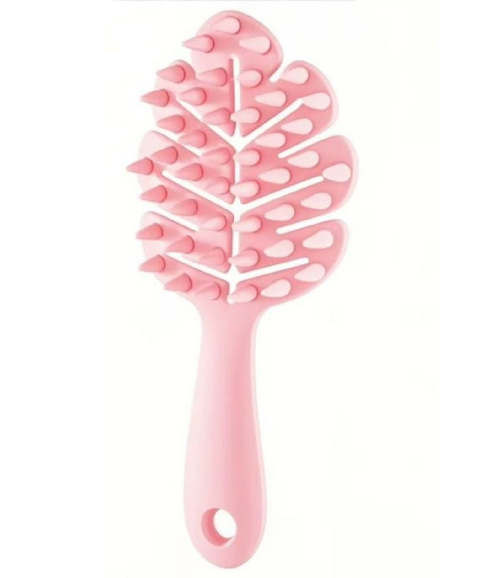 fab n funky Leaf Shaped Detangling Hair Brush For Wet & Dry Hair - Blush Pink-picture-16