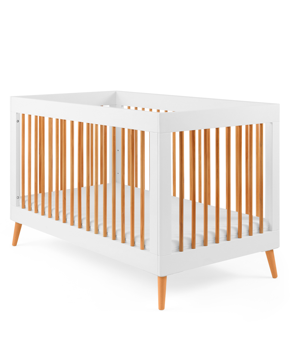 Growgether 4-in-1 Convertible Crib for Baby Certified Wooden Crib to Toddler Bed Adjustable Base, Removable Sides, Safety Rail, Pinewood & LVL, Non-Toxic Finish, Suitable for 0-4 Yrs Age - White-image-22
