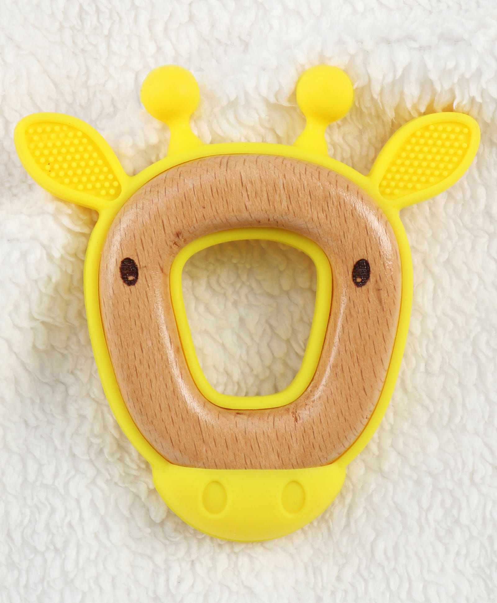 Babyhug Giraffe Shape Wooden & Silicone Baby Teether| BPA-Free| Easy to Hold| Natural Teething Toy for Infants| Soothes Teething Gums| Gifting Option for 3+ Months Babies-picture-16