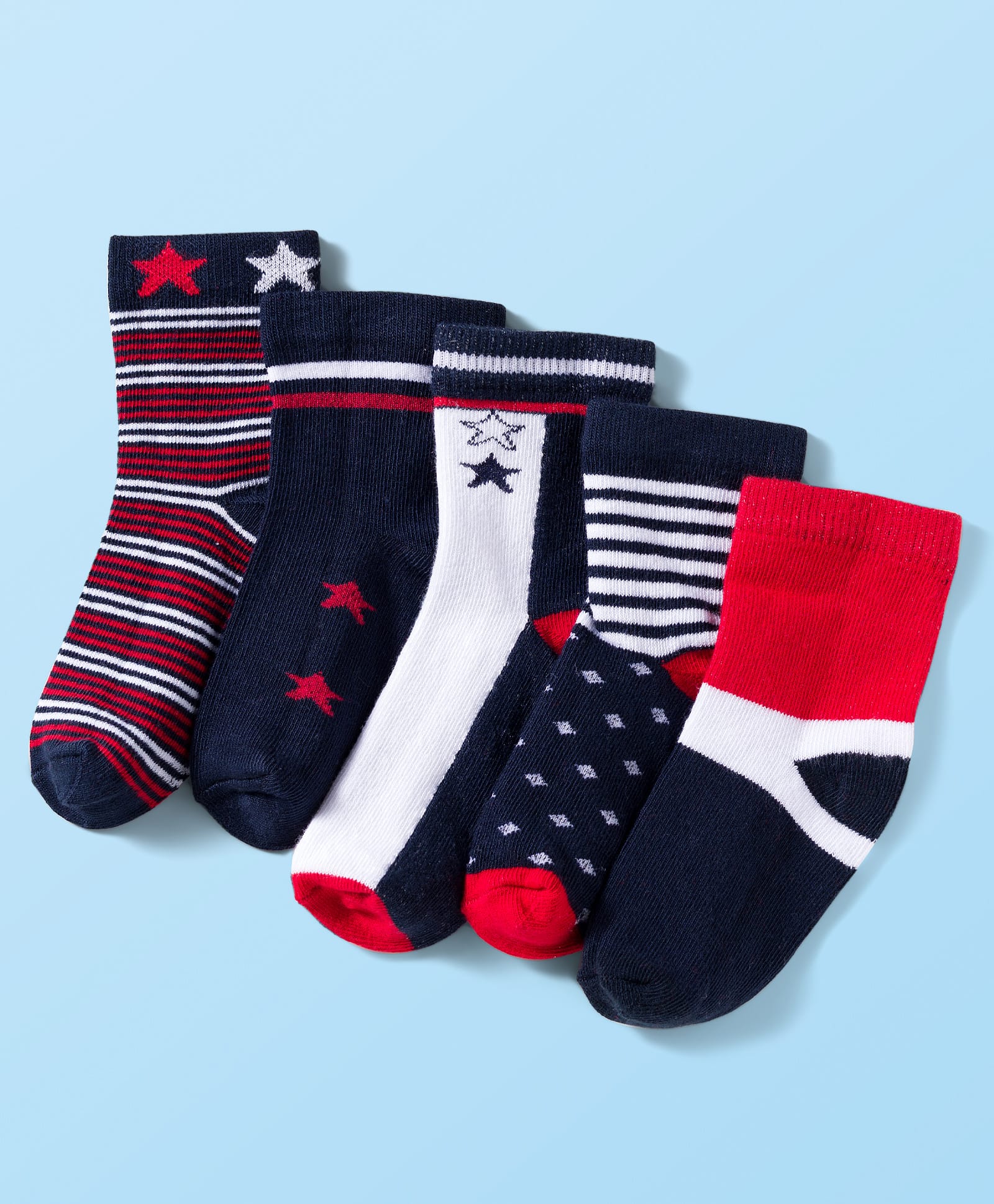 Cute Walk by Babyhug Knit Anti Bacterial Ankle Length Socks With Stripes & Star Design Pack of 5 - Multicolor-image-25