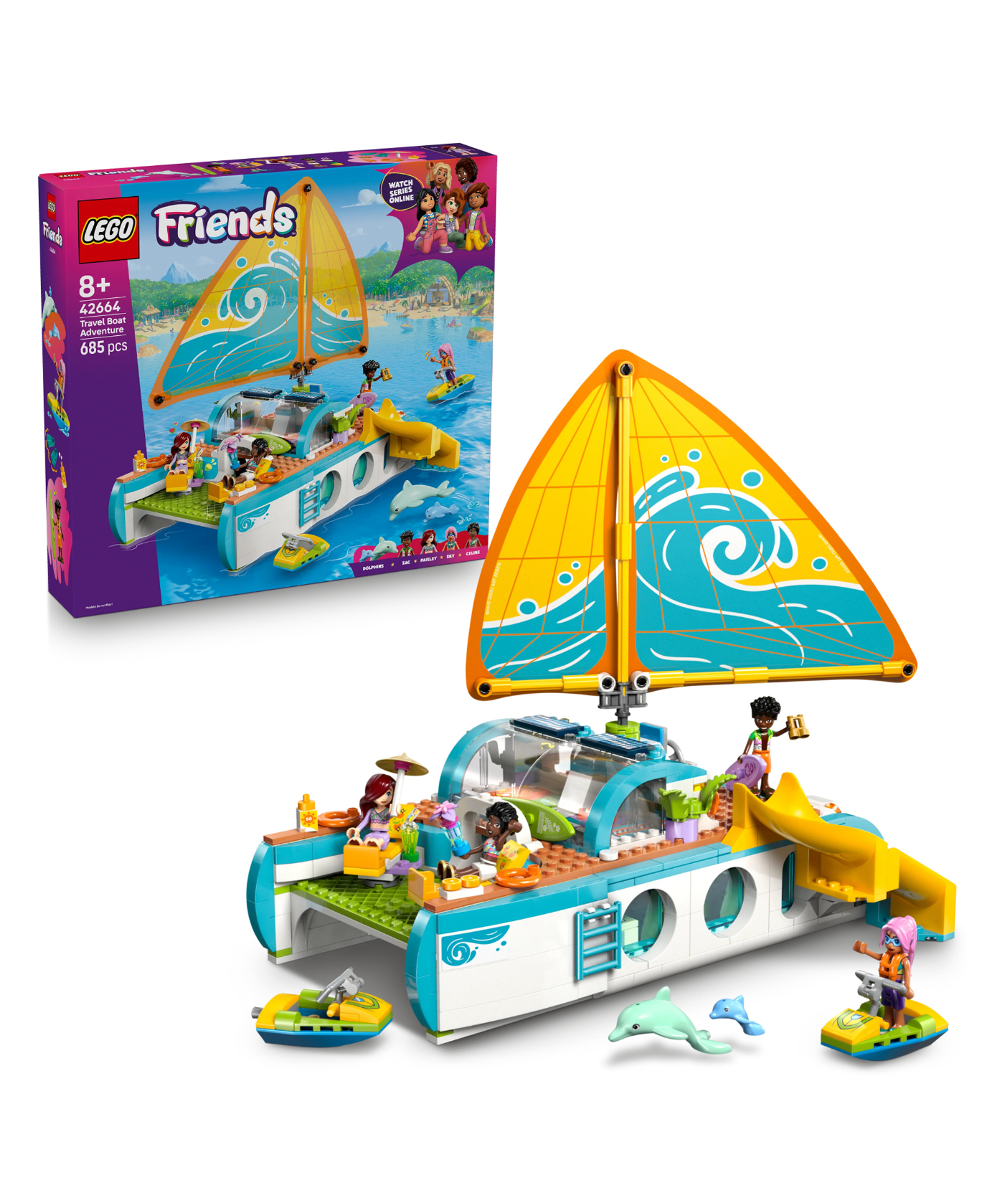 LEGO Friends Travel Boat Adventure Building Kit Role Play Toy 685 Pieces 42664 - Multicolor-image-27