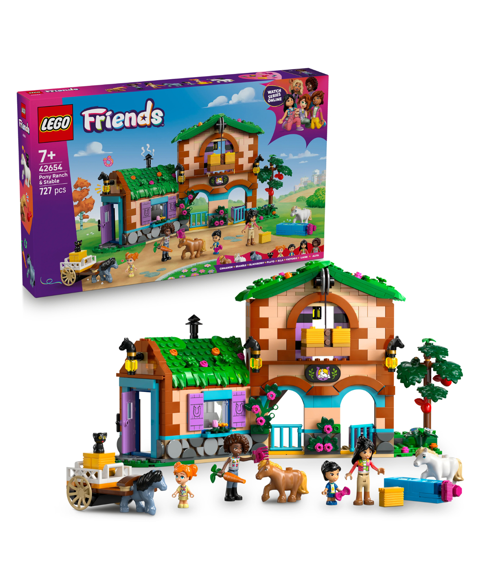 LEGO Friends Pony Ranch & Stable Building Set Horse Toy Playset 727 Pieces 42654 - Multicolor-picture-25