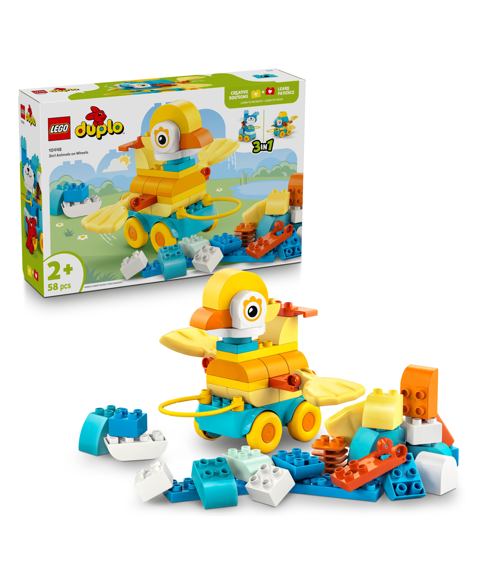 LEGO Duplo Town 3in1 Animals on Wheels Building Toy for Imaginative Play 58 Pieces - 10448-picture-20