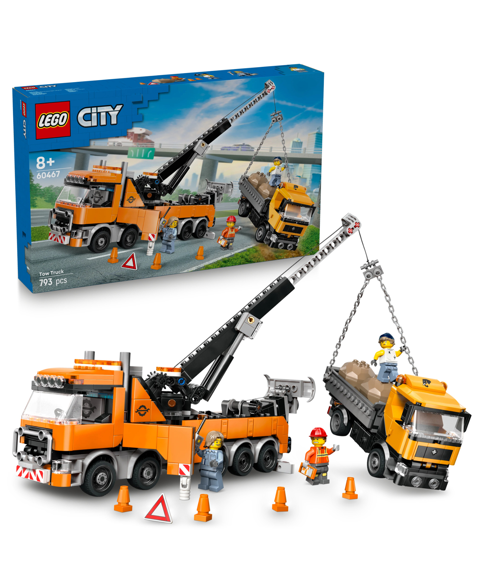 LEGO City Heavy-Duty Recovery Tow Truck with Crane Toy Construction Kit 793 Pieces-60467-picture-25