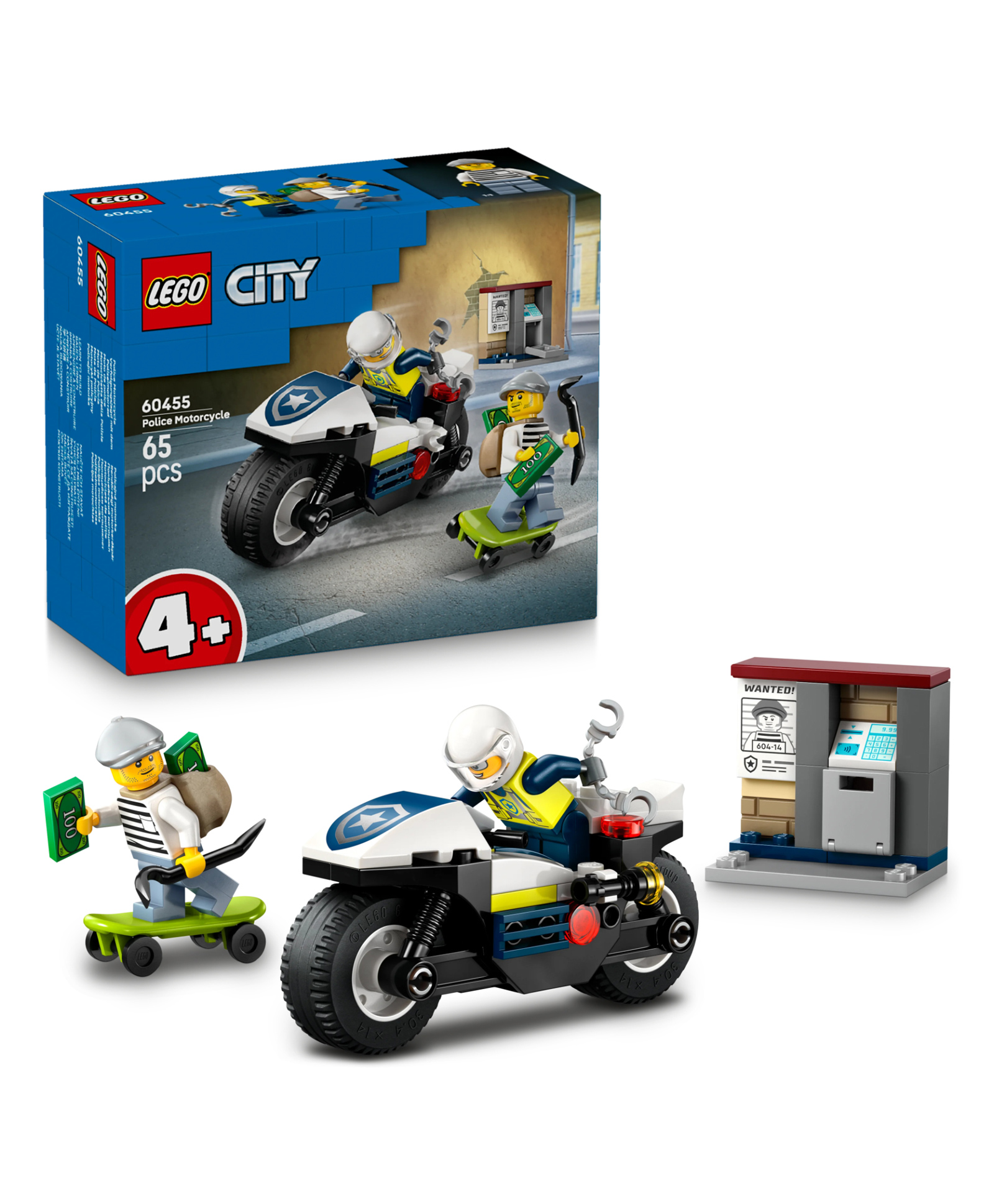 LEGO City Police Motorcycle Chase Toy, Motorbike Set for Ages 4 and up 65 Pieces - 60455-picture-21