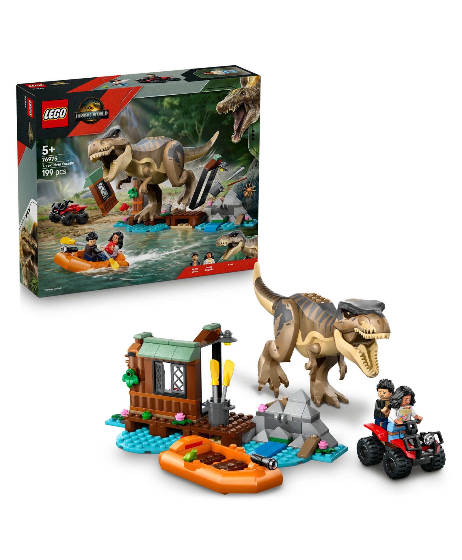 LEGO Jurassic World T. rex River Escape Dinosaur Figure Building Set 199 Pieces-76975-picture-24