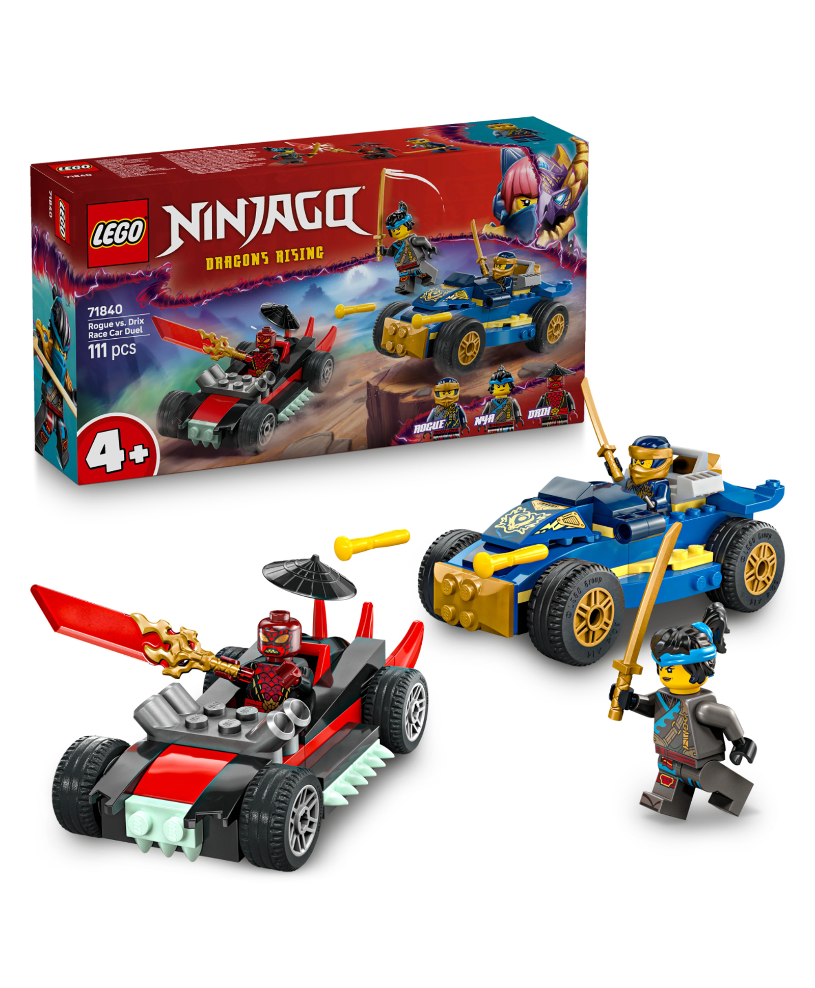 LEGO NINJAGO Rogue vs. Drix Race Car Duel Ninja Toy Playset 111 Pieces-71840-image-20