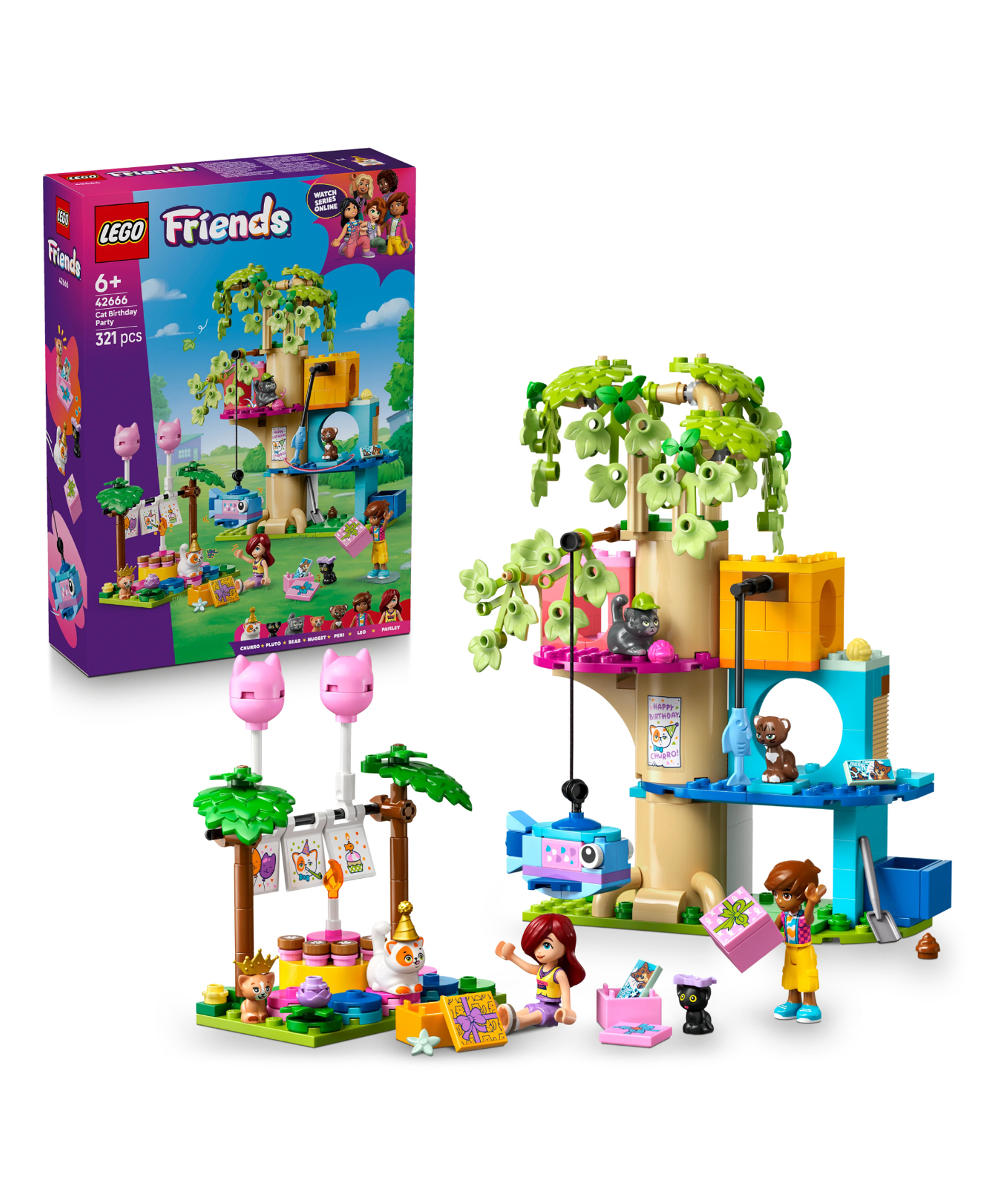 LEGO Friends Cat Birthday Party & Tree House Building Kit Toy 321 Pieces-42666-picture-20