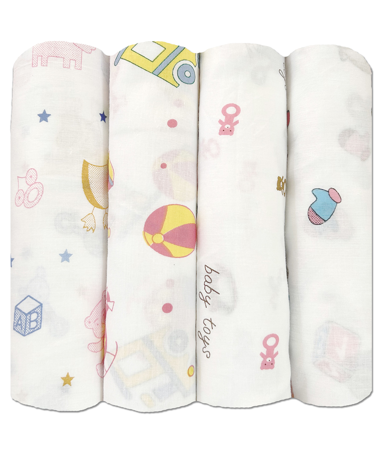 Trance Home Linen Super Soft Cotton Malmal Swaddle Cloth Pack of 4 - White-image-47