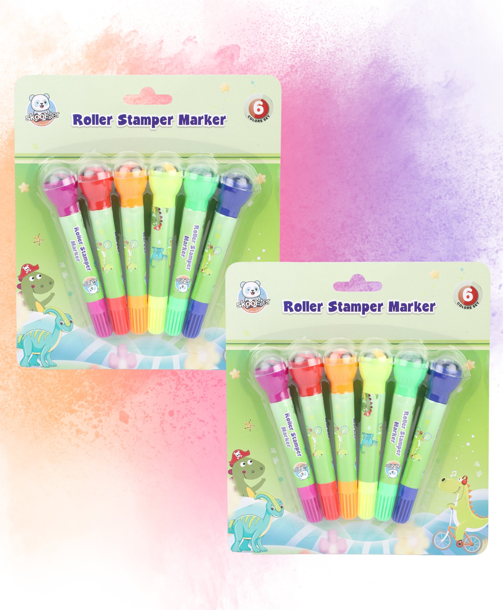 Skoolster Roller Stamper Markers for Kids Pack of 12 Fun Color Stamp Pens with Cute Animal Design DIY Art School Projects & Return Gifts - Multicolor-image-26
