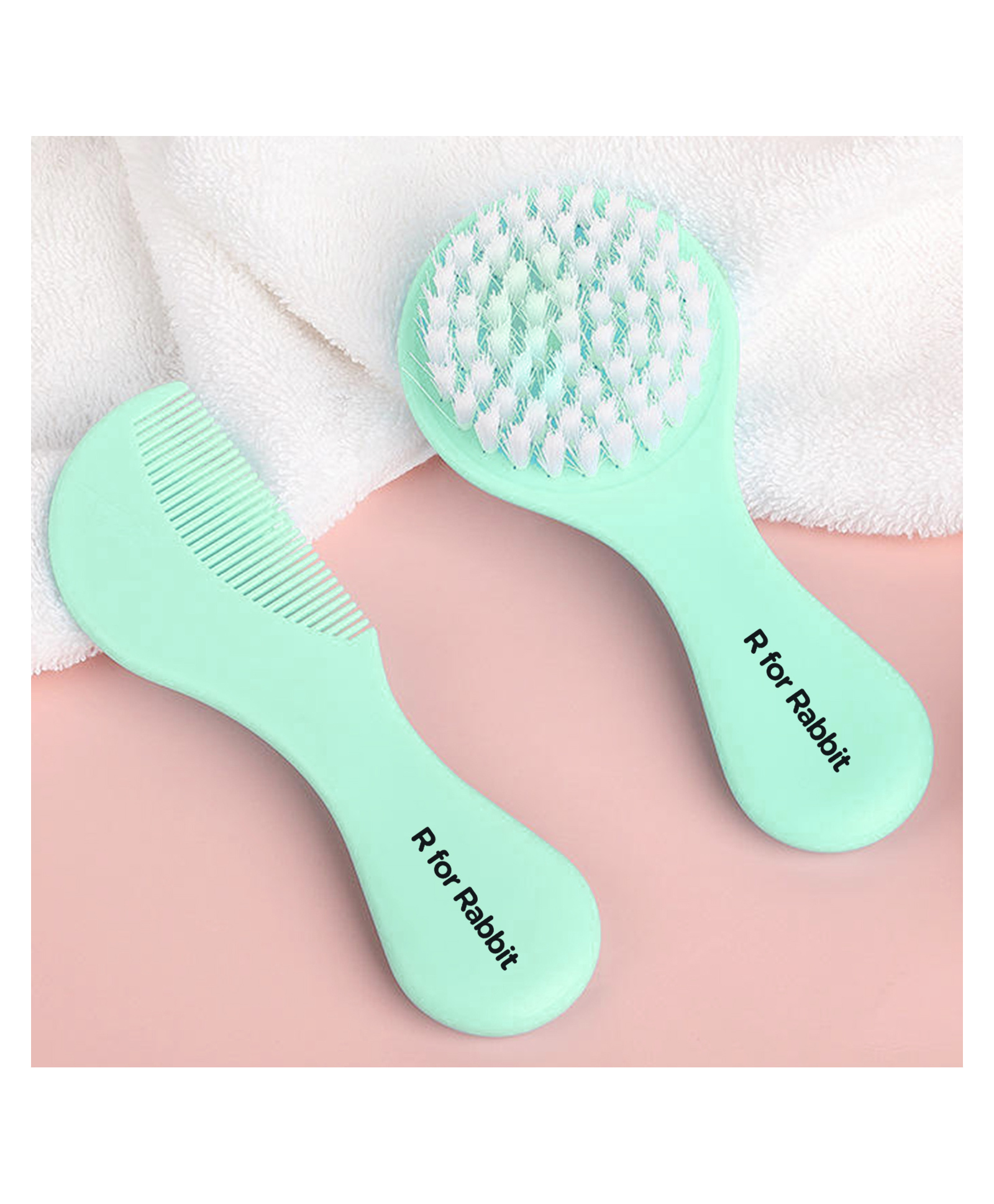R For Rabbit Stylo Tiny Twirls Baby Hair Brush & Comb Set Travel Friendly - Sea Green-picture-11