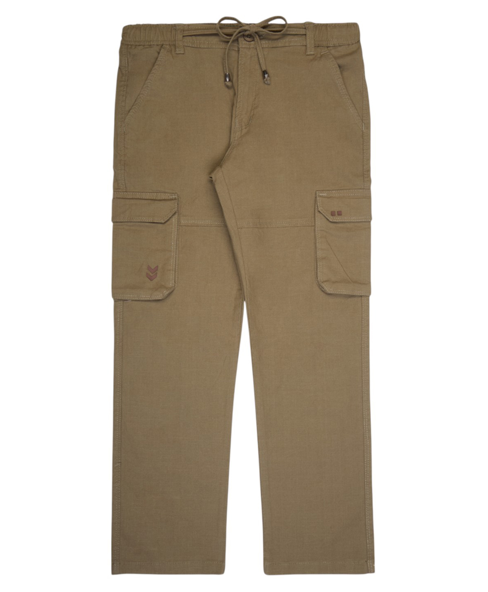CAVIO Cotton Linen Woven Solid Cargo Pants - Khaki-picture-17